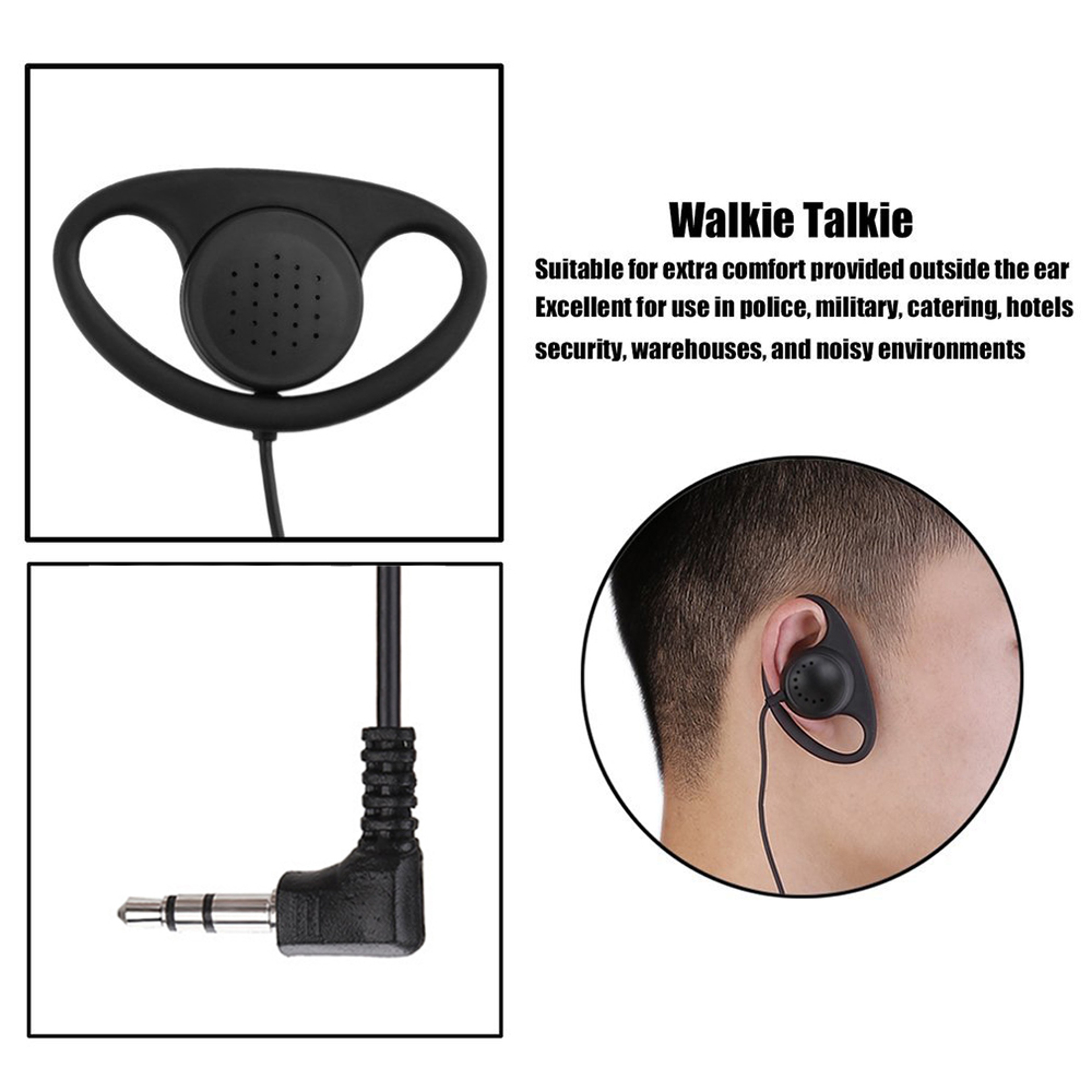 Comfort Fit Single Ear Headset Wired Ear Hook Earpiece For Laptop PC 4