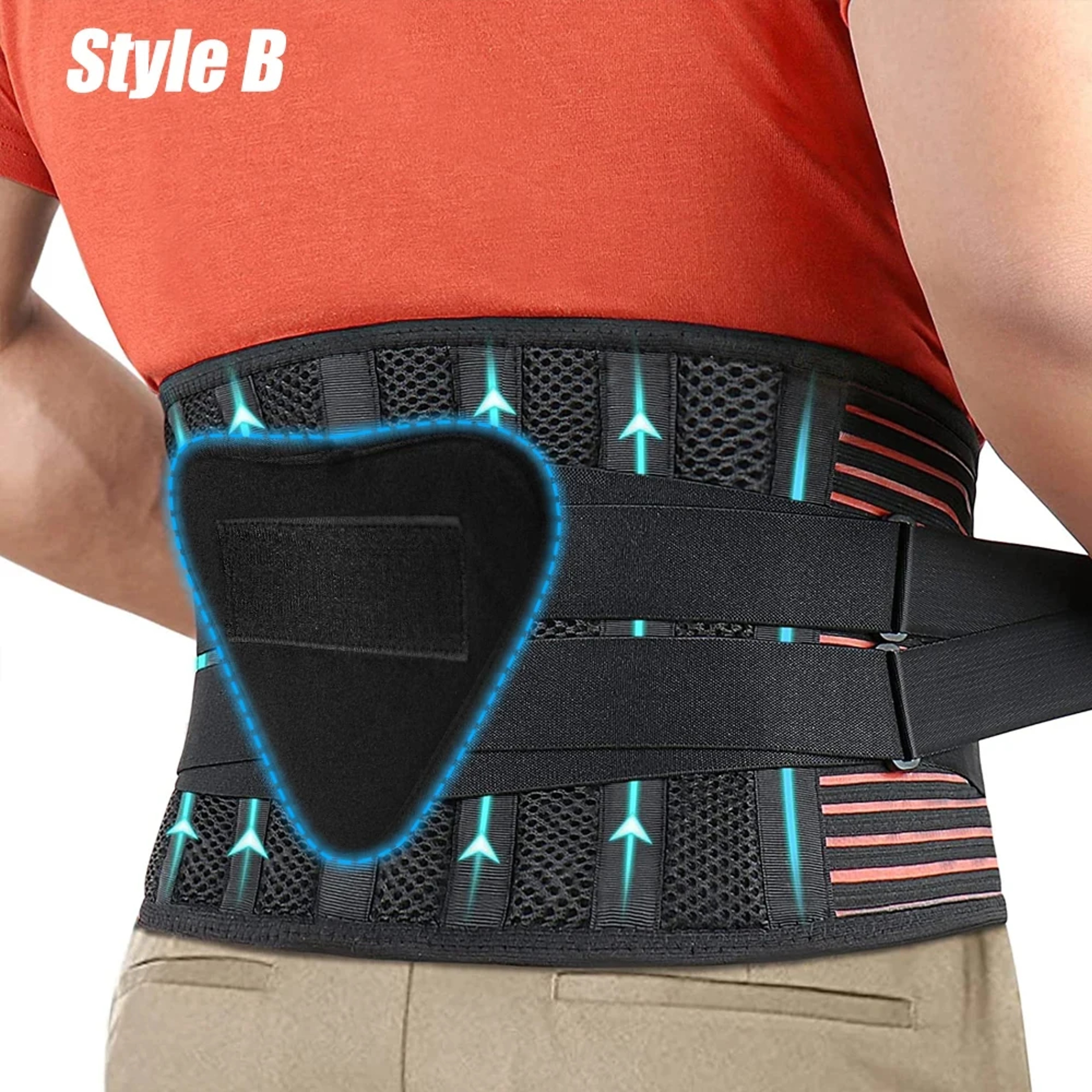 Lower Back Brace Breathable Lumbar Support Belt With Pad 1