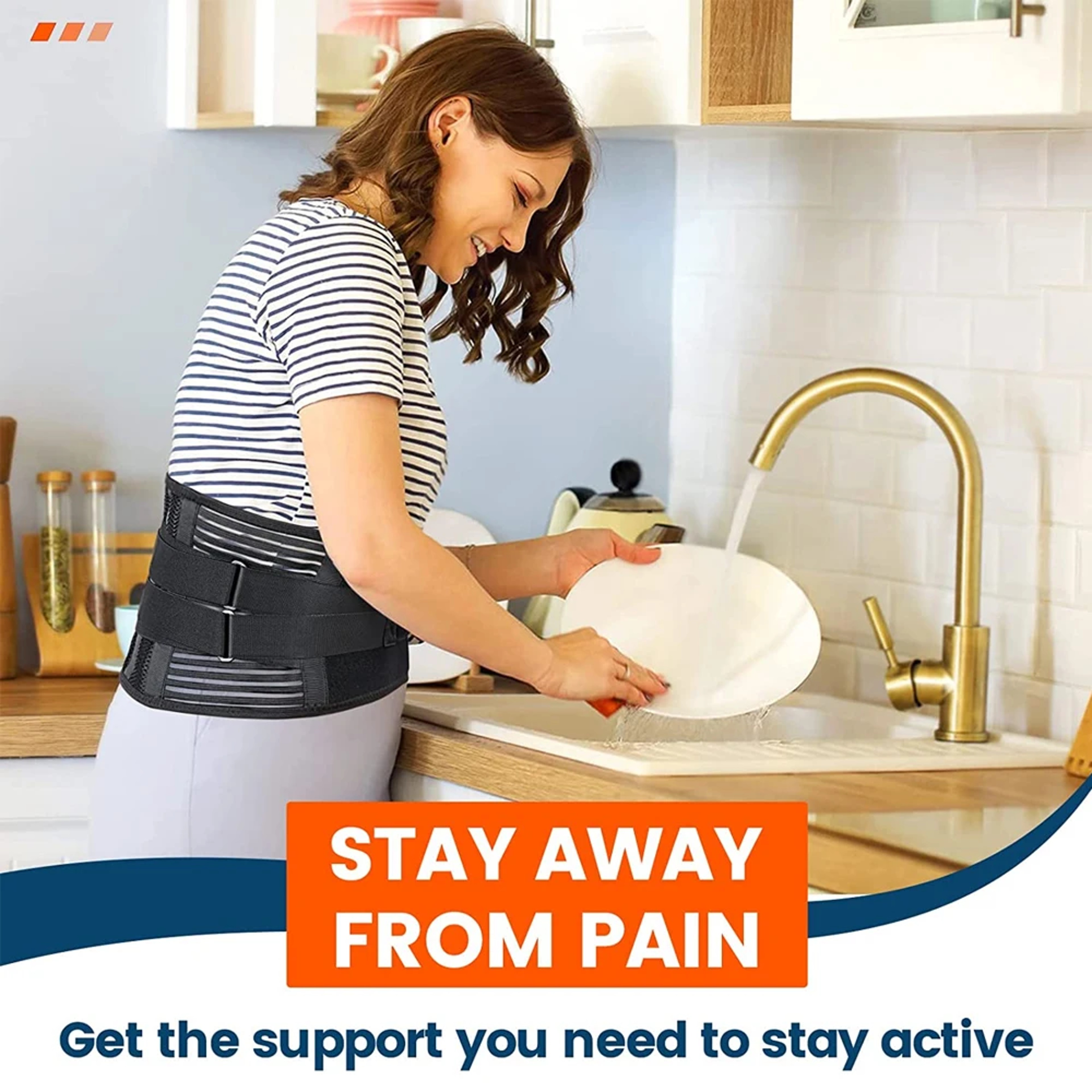 Lower Back Brace Breathable Lumbar Support Belt With Pad 7