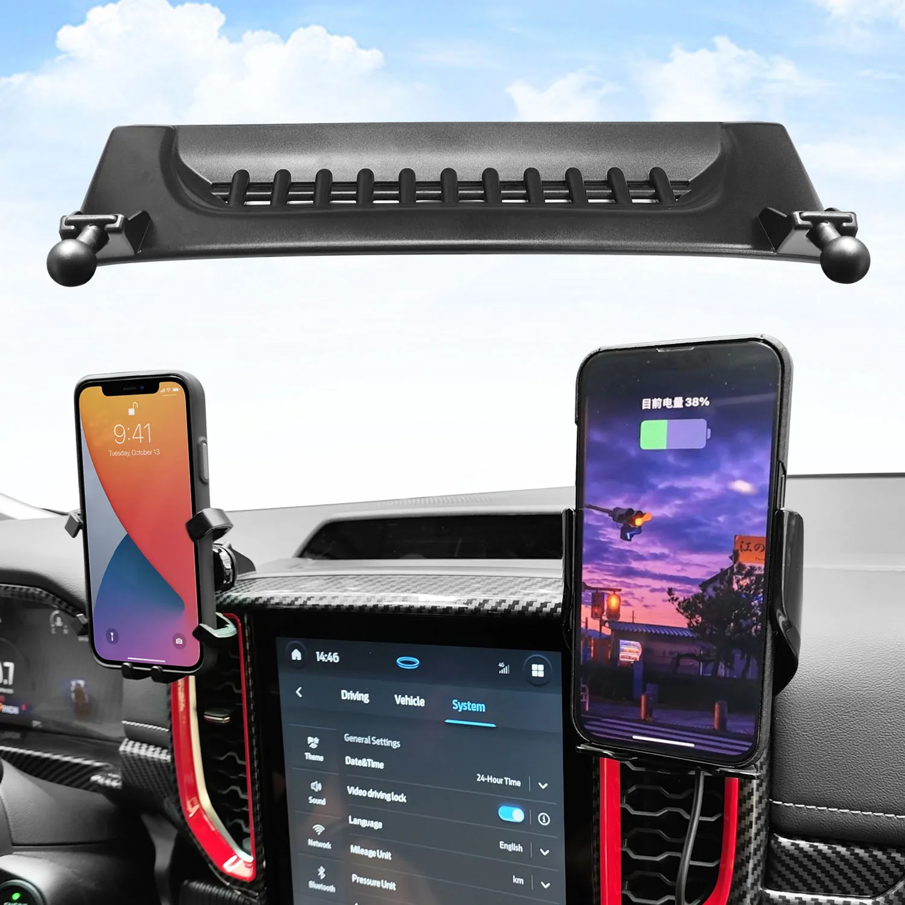 Ford Ranger Dashboard Phone Holder Secure Smartphone Mount 5
