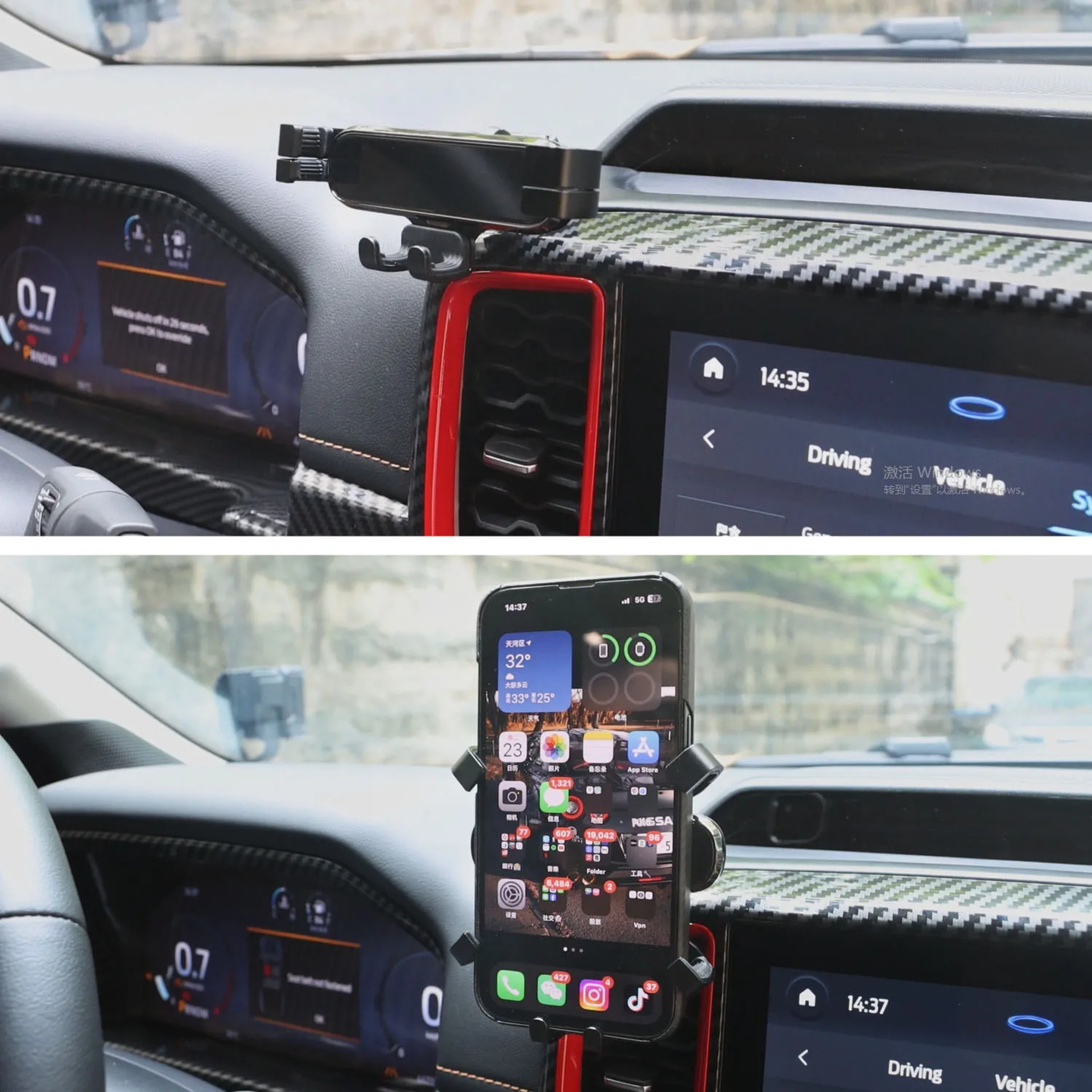 Ford Ranger Dashboard Phone Holder Secure Smartphone Mount 9