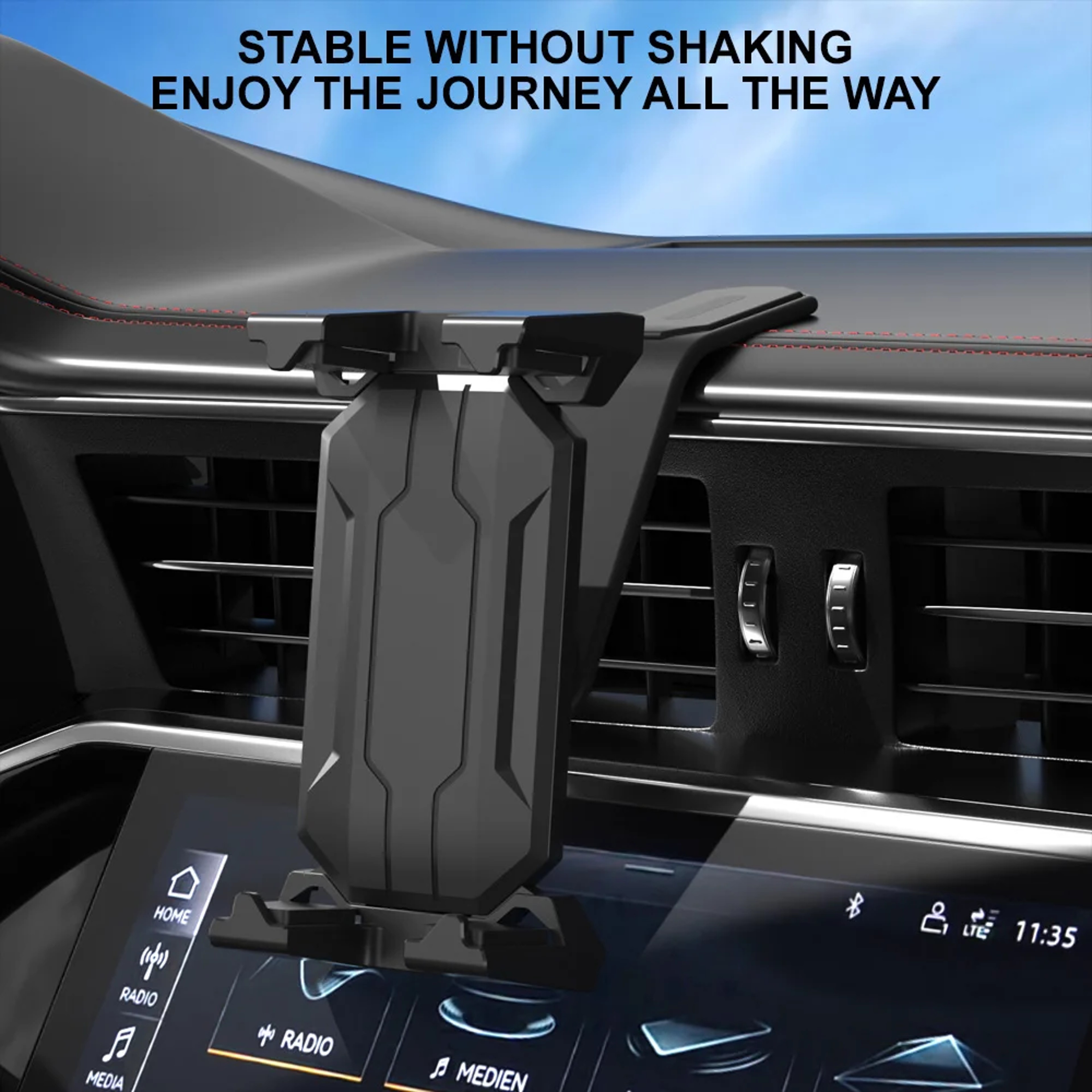 Foldable Car Tablet Mount Universal Dashboard Center Console Holder 2
