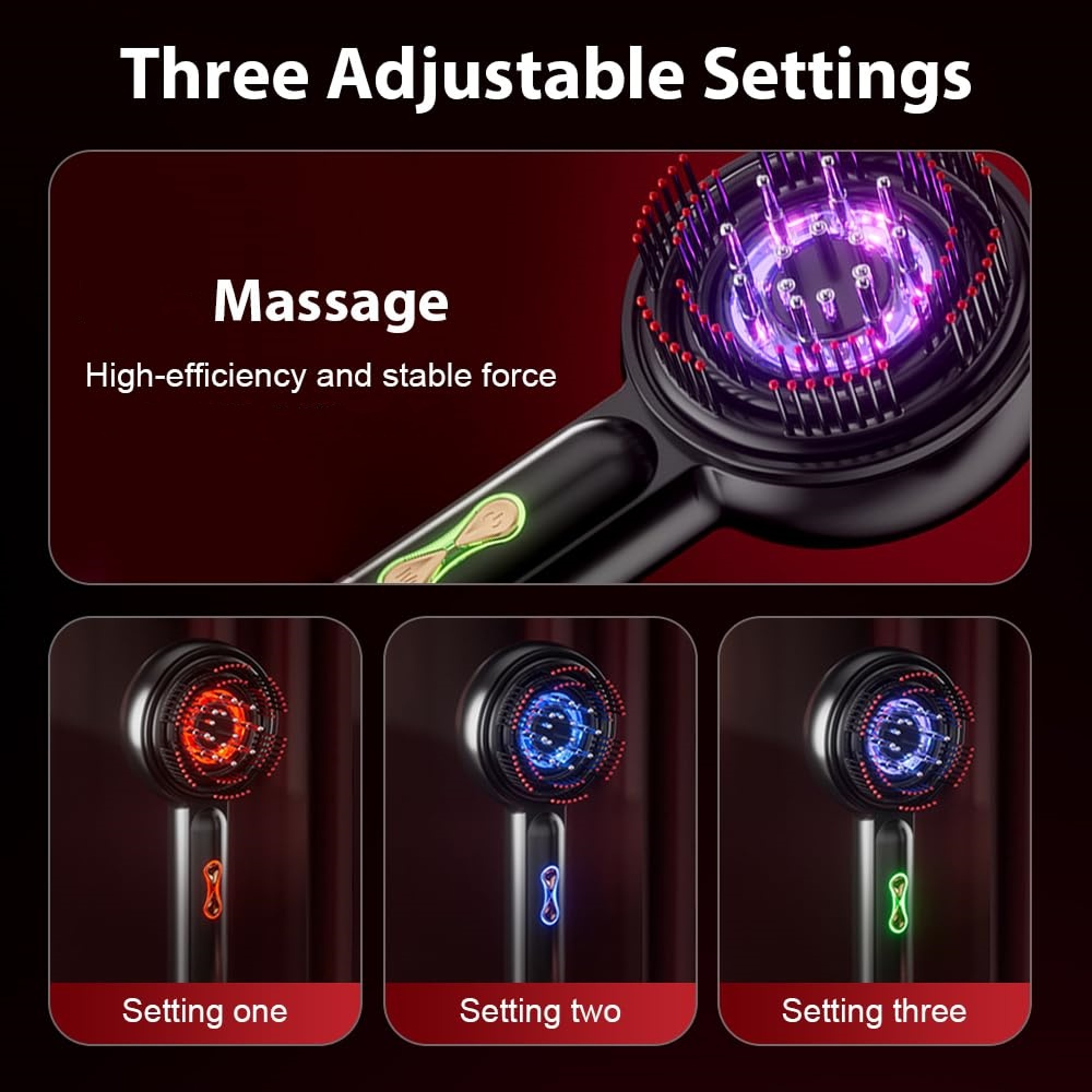 Electric Scalp Massager Comb With Red Light And Hair Oil Applicator 4
