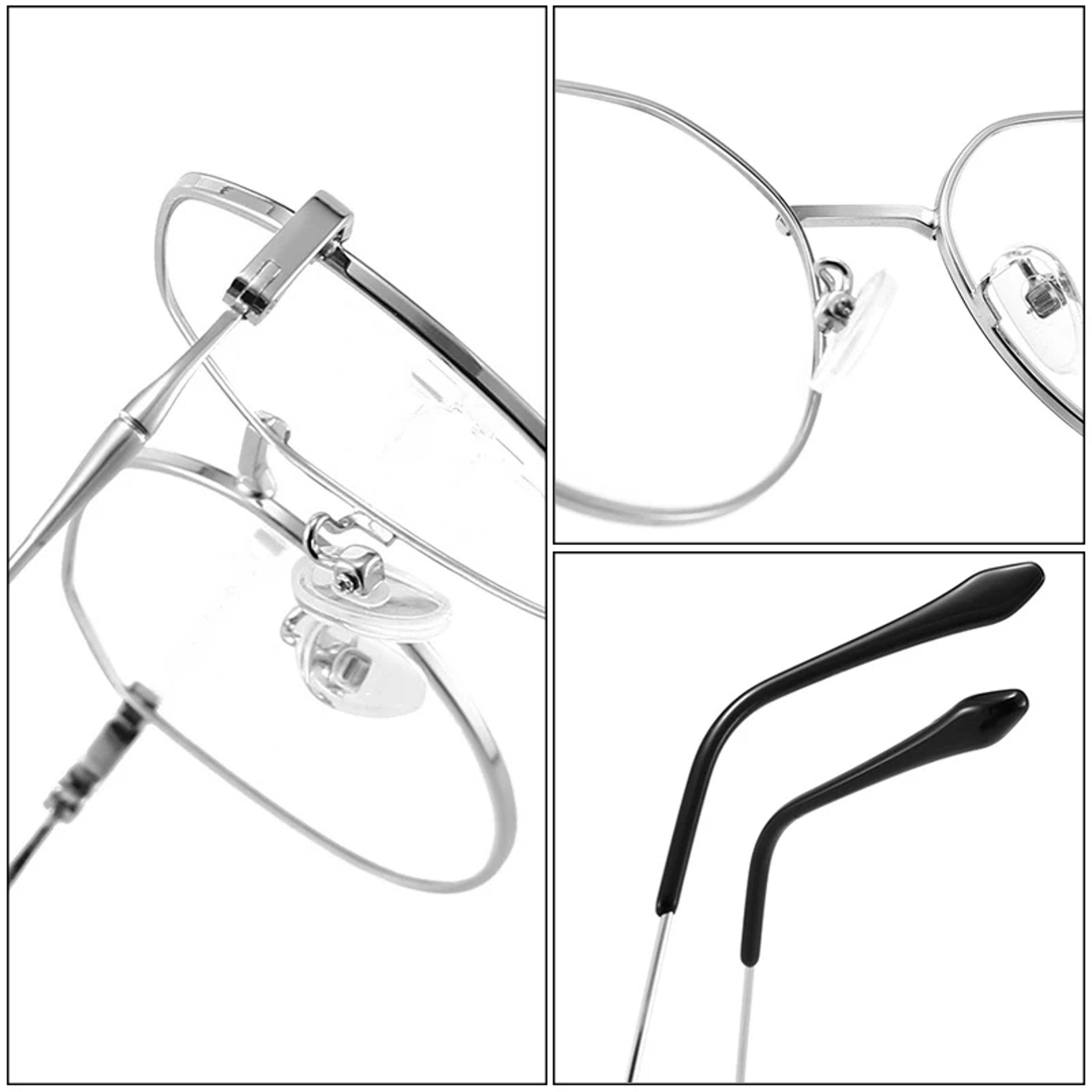 Classic Metal Blue Light Glasses Unisex Round Square Computer Eyeglasses 3