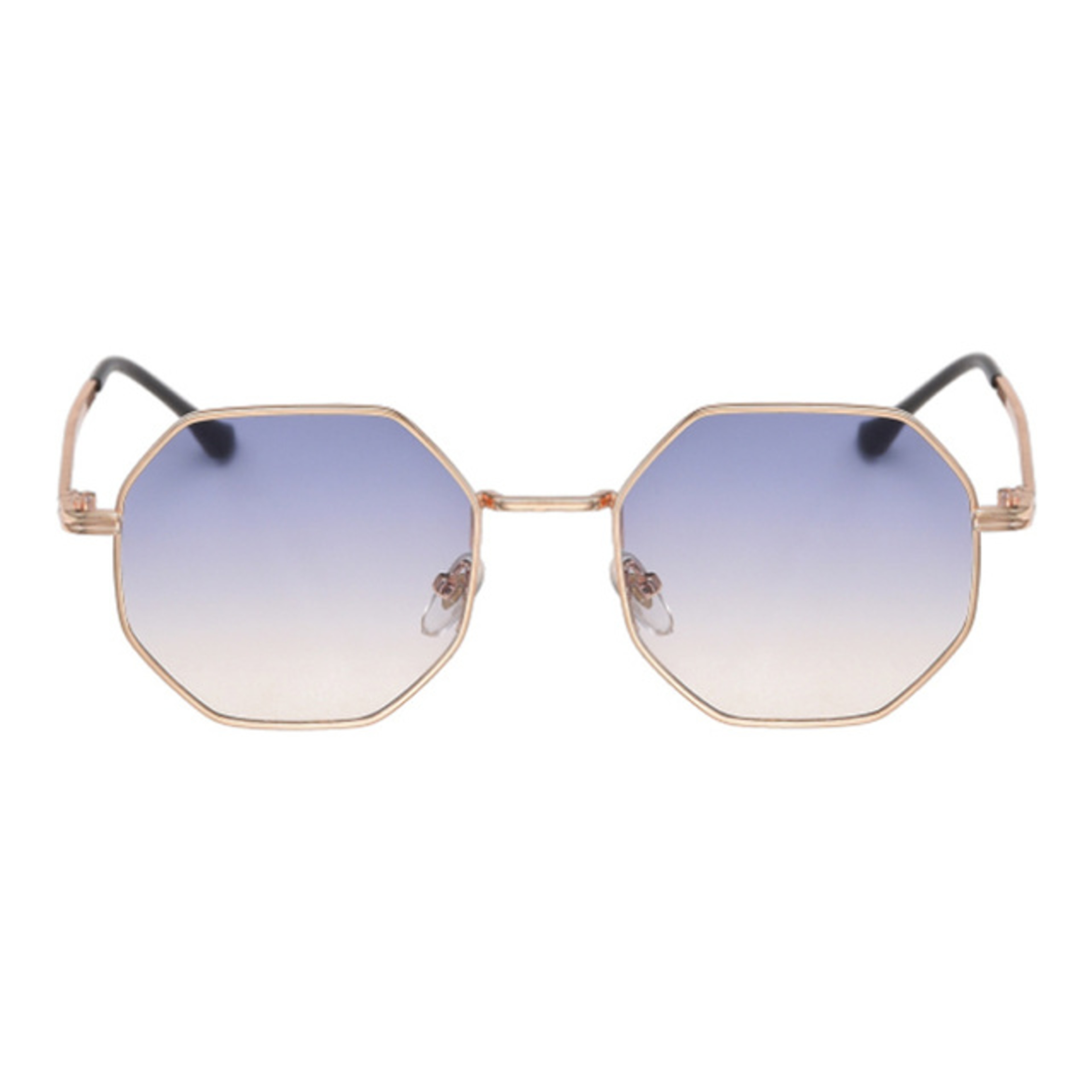 Vintage Polygon Sunglasses With Mirrored Lenses And Metal Frame 3
