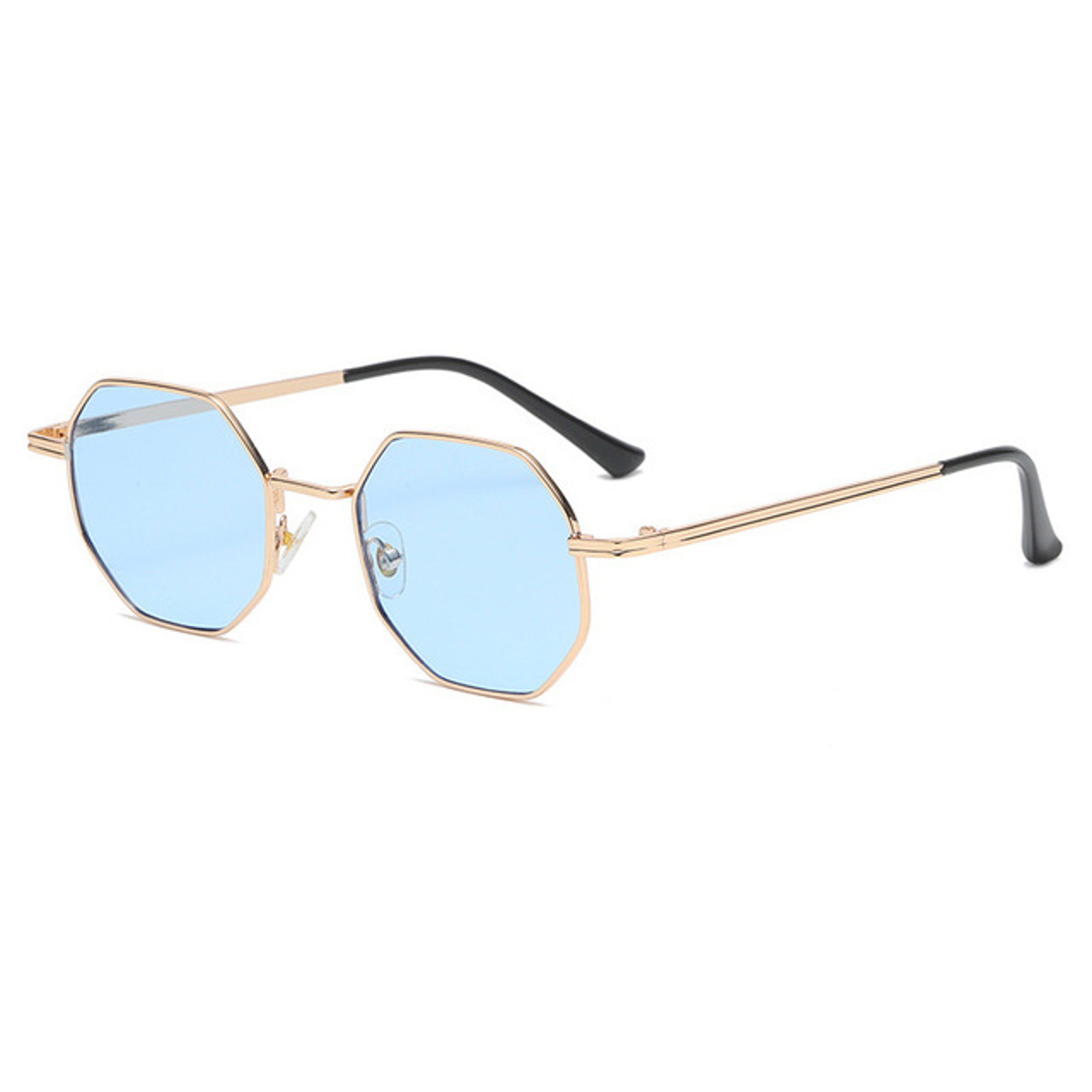 Vintage Polygon Sunglasses With Mirrored Lenses And Metal Frame 4