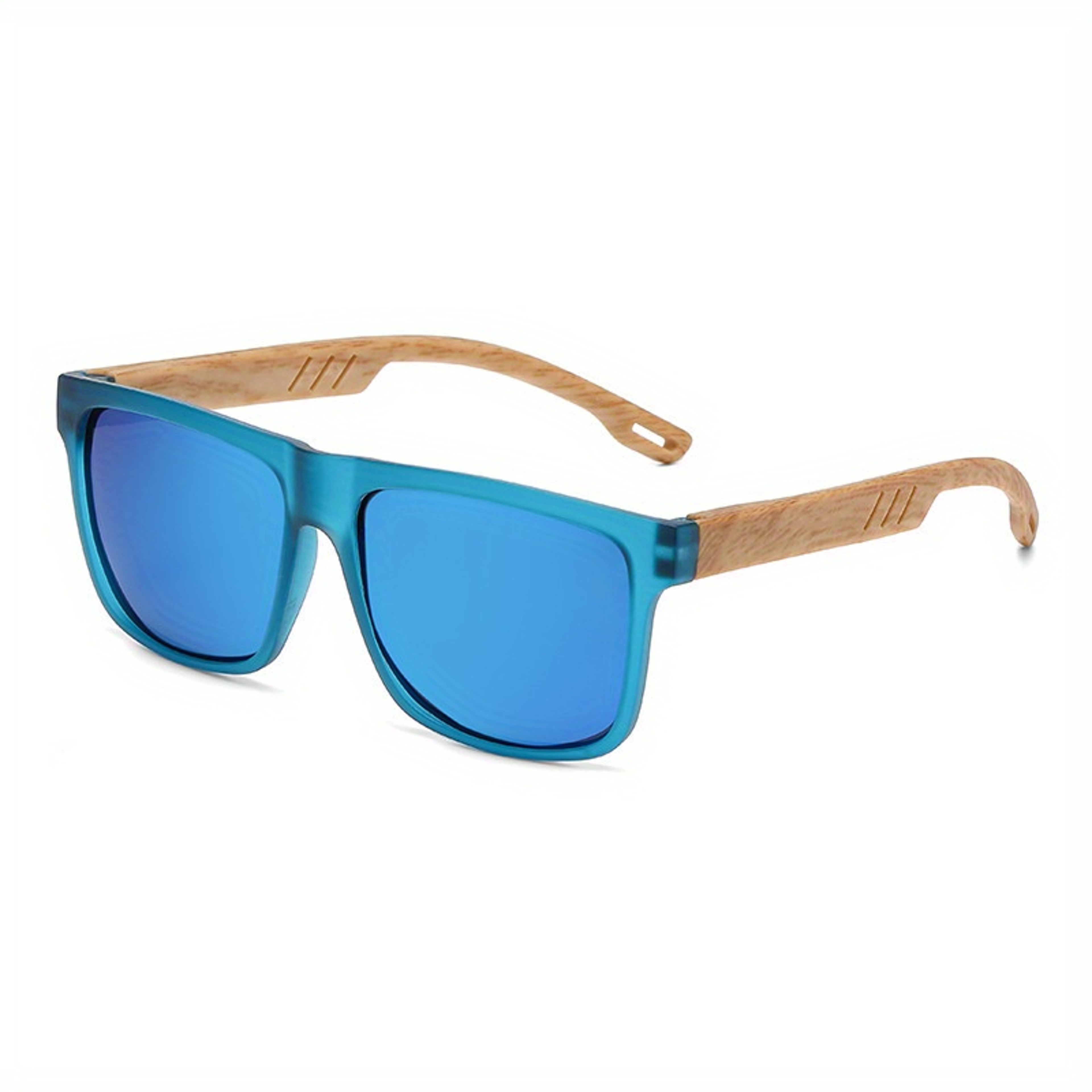 Retro Walnut Polarized Square Sunglasses Lightweight Unisex Driving Eyewear 2