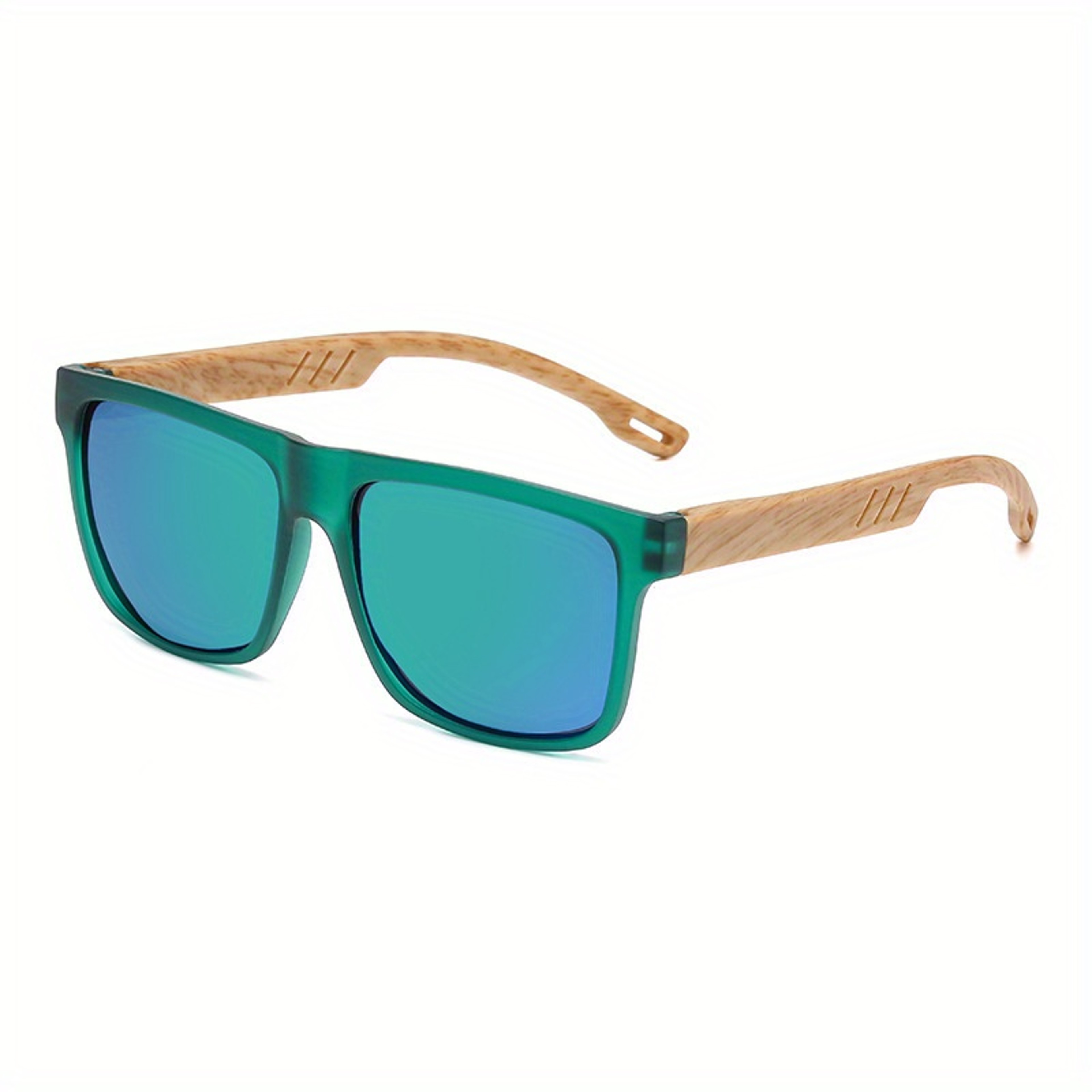 Retro Walnut Polarized Square Sunglasses Lightweight Unisex Driving Eyewear 5