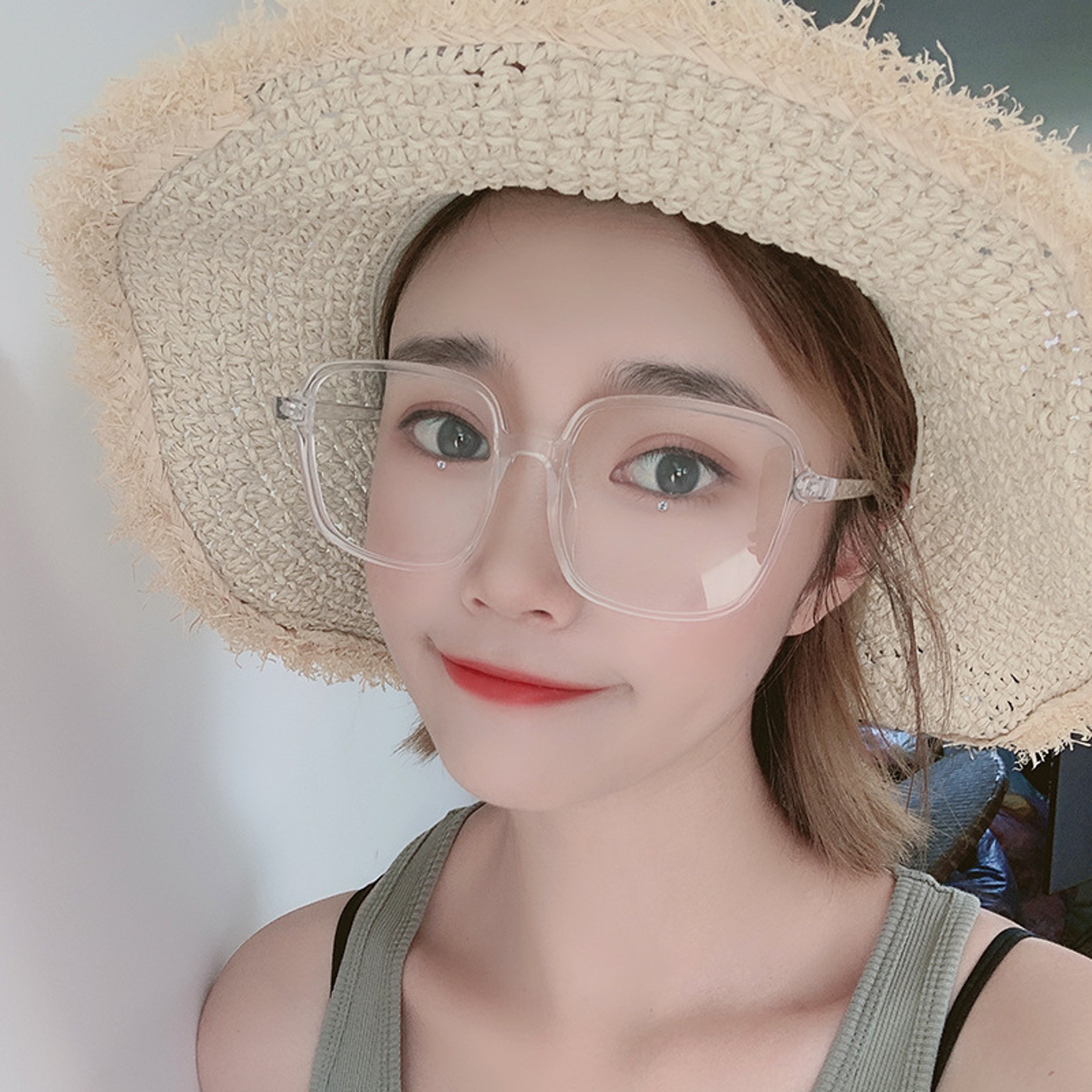 Oversized Square Blue Light Glasses Vintage Unisex Computer Eyewear 6