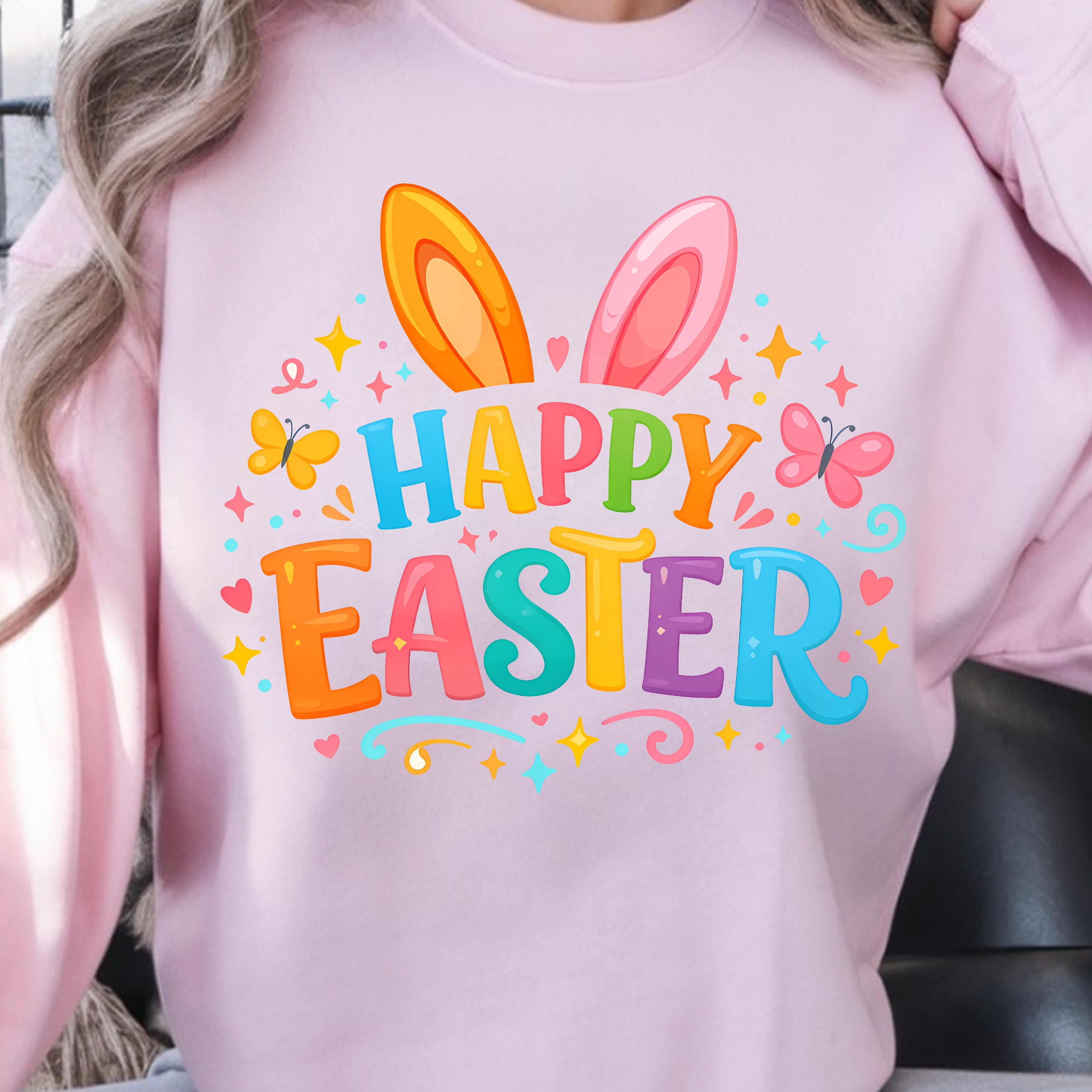 Happy Easter Shirt  Bunny Ears Design Easter Tee 2