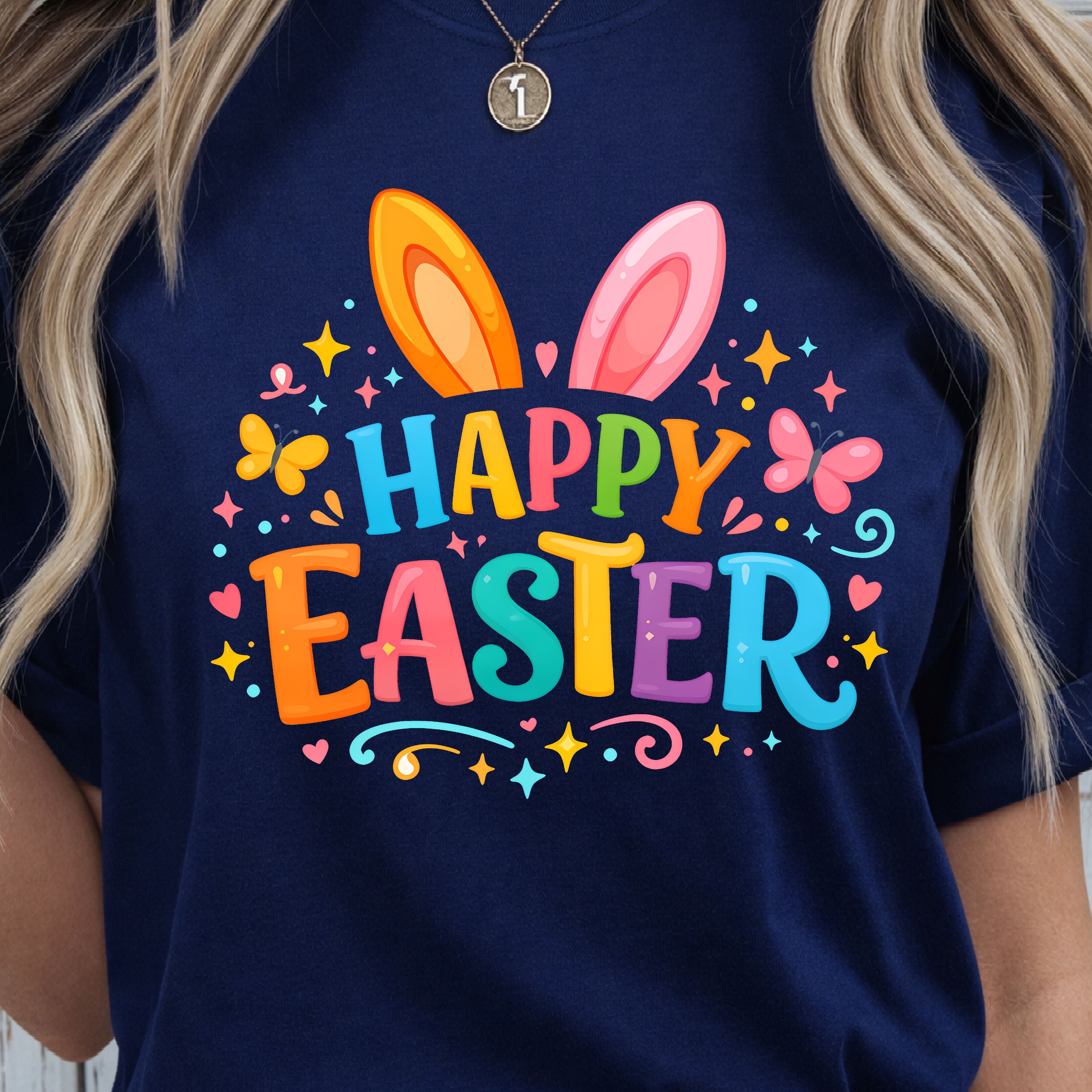 Happy Easter Shirt  Bunny Ears Design Easter Tee 3