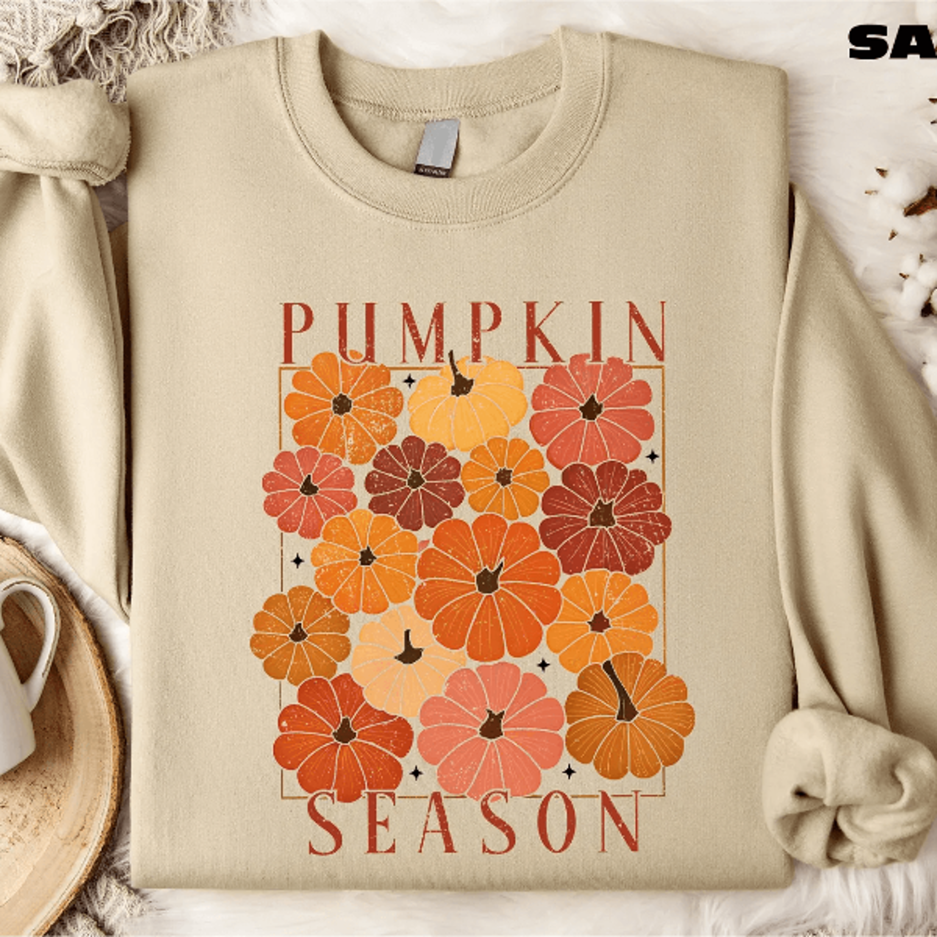 Pumpkin Season Sweatshirt Cozy Fall Vibes Autumn Thanksgiving Sweatshirt 1