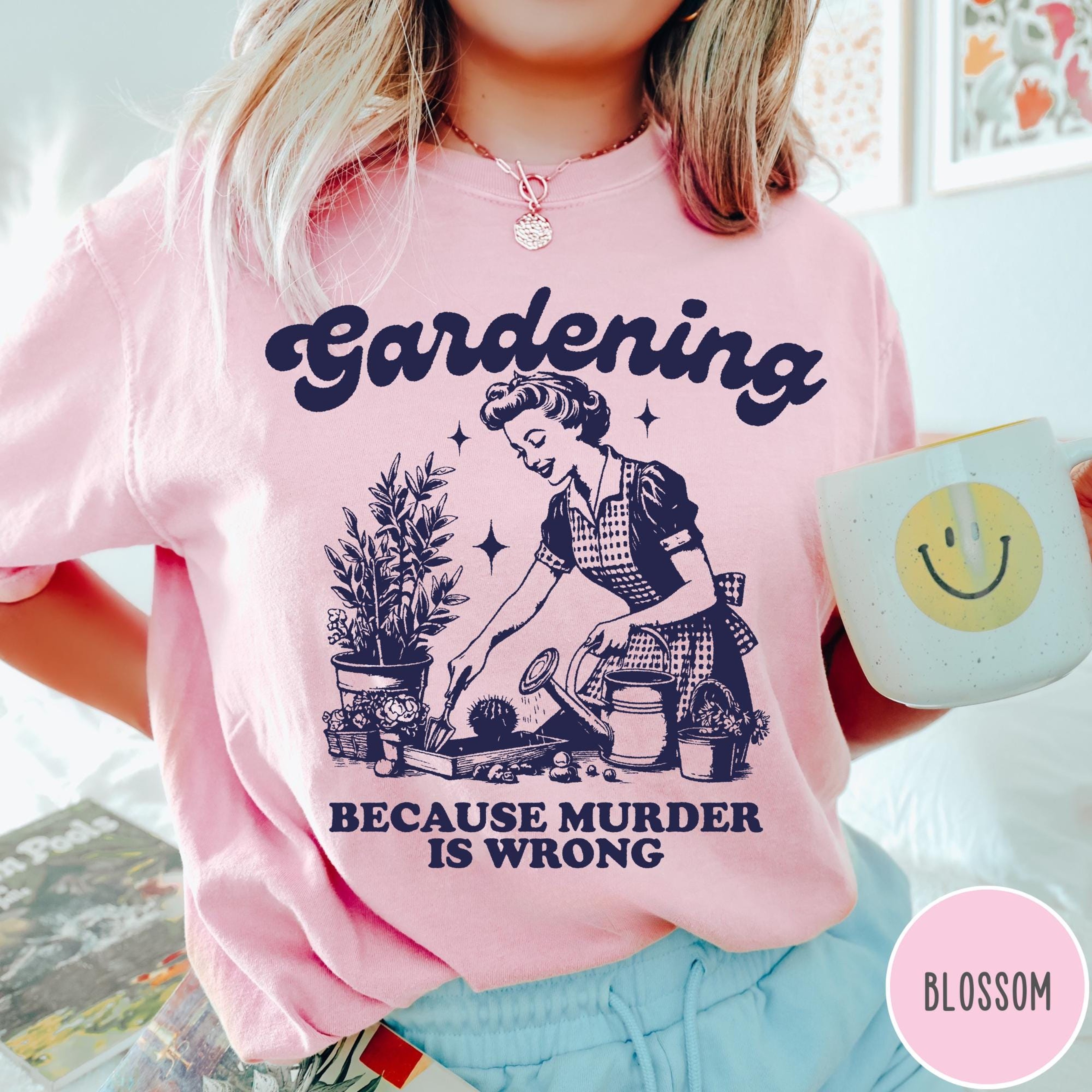 Peaceful Hobby Questionable Motivation This Funny Gardening Shirt Mixes Calm Nature Vibes With Shar 0