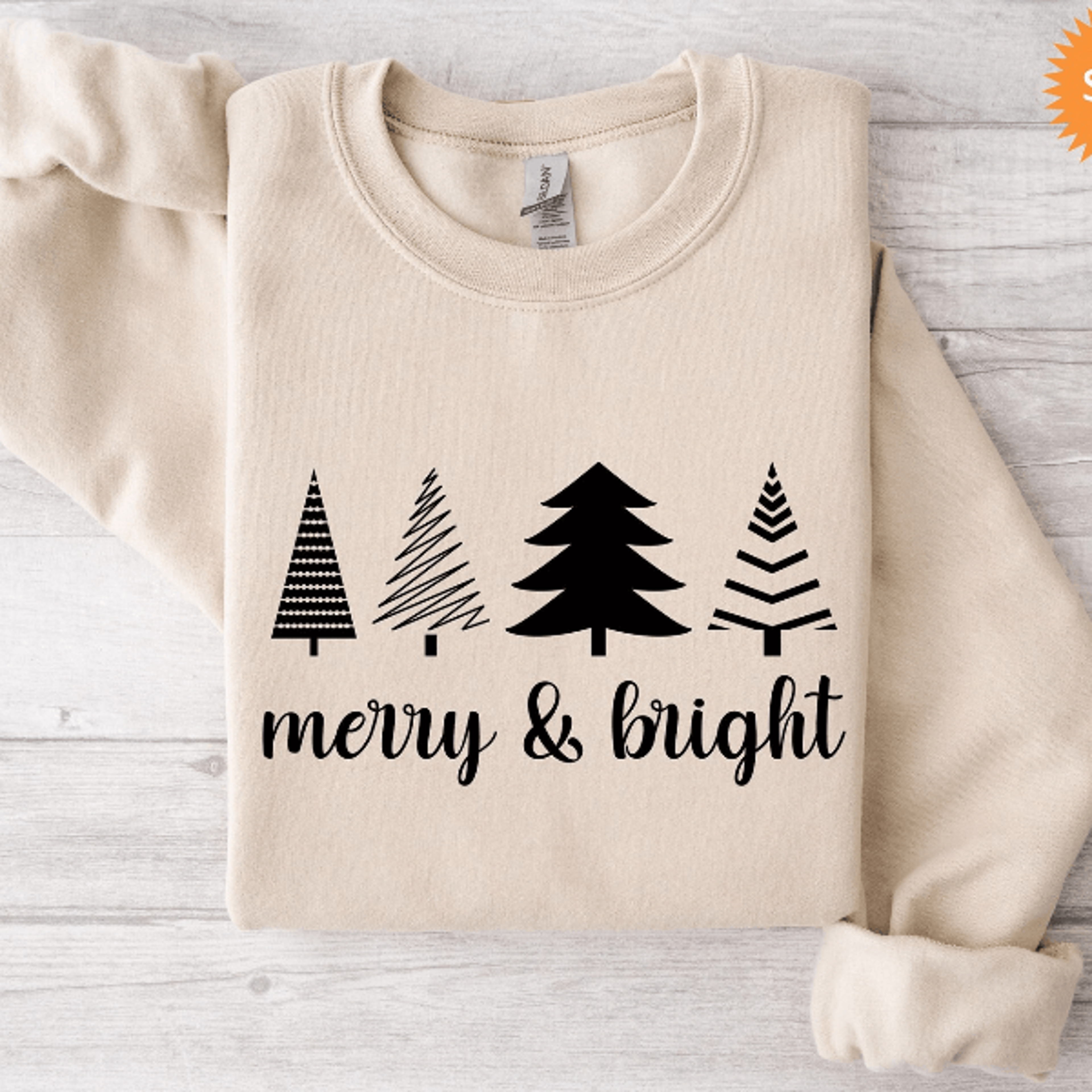 Merry And Bright Sweatshirt Retro Holiday Christmas Crewneck Pullover 0