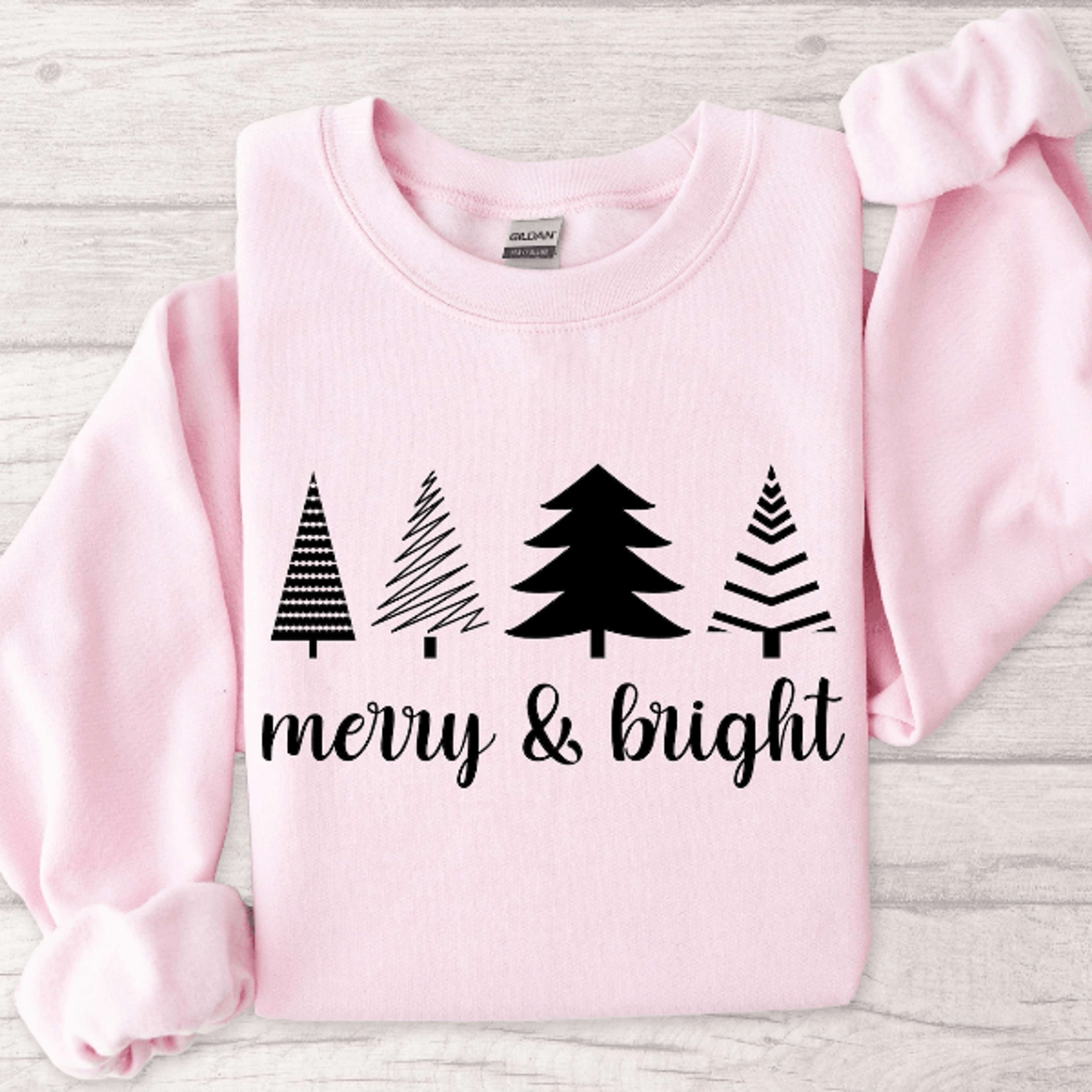Merry And Bright Sweatshirt Retro Holiday Christmas Crewneck Pullover 2