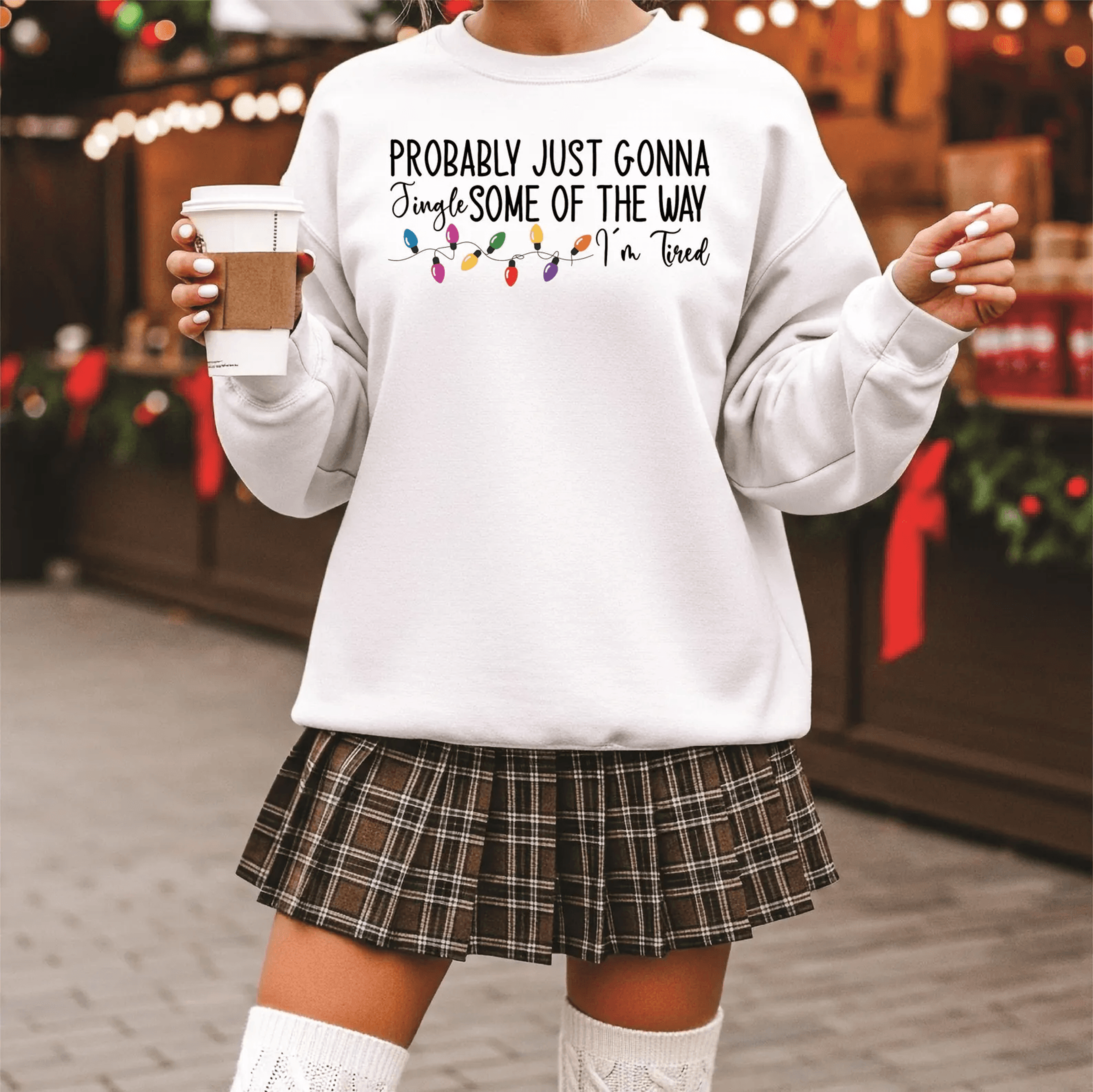 Funny Christmas Sweatshirt  Probably Just Gonna Jingle Some Of The Way Cozy Holiday Crewneck 1