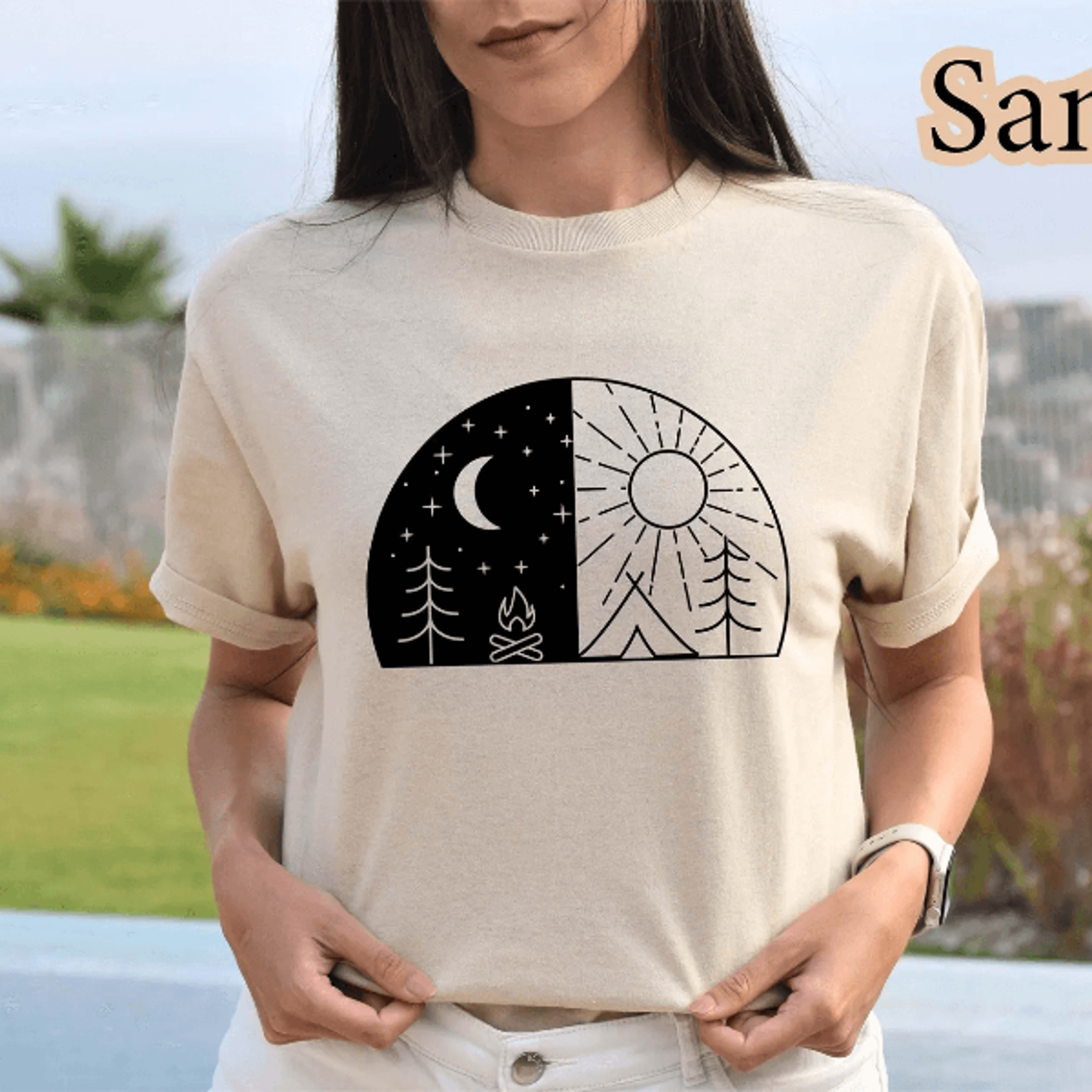 Day And Night Camping Shirt  Aesthetic Hiking  Nature Lover Wanderlust Outdoor Tee 0