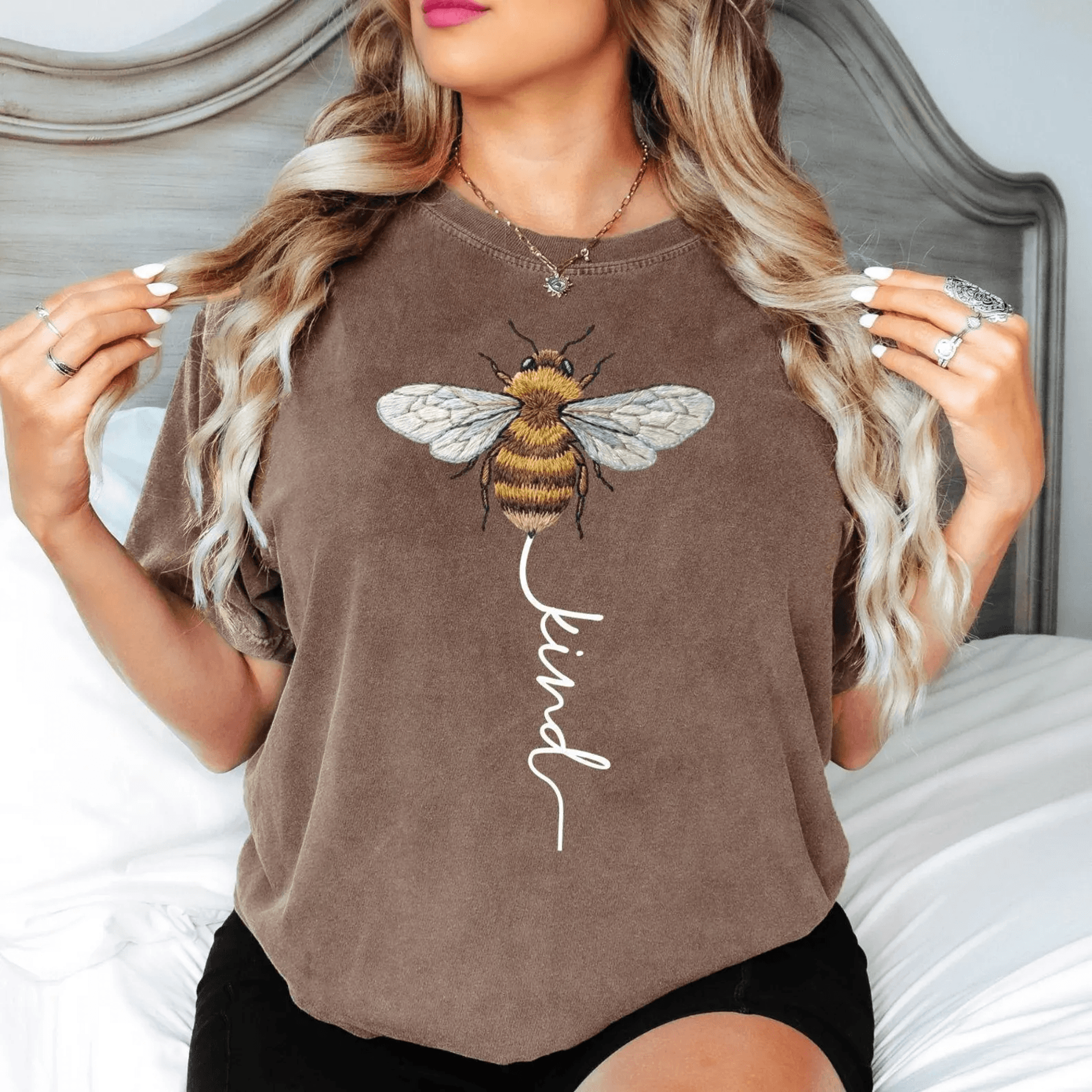 Comfort Colors Bee Kind Shirt  Cute Bee Graphic Kindness Aesthetic Nature Tee 3