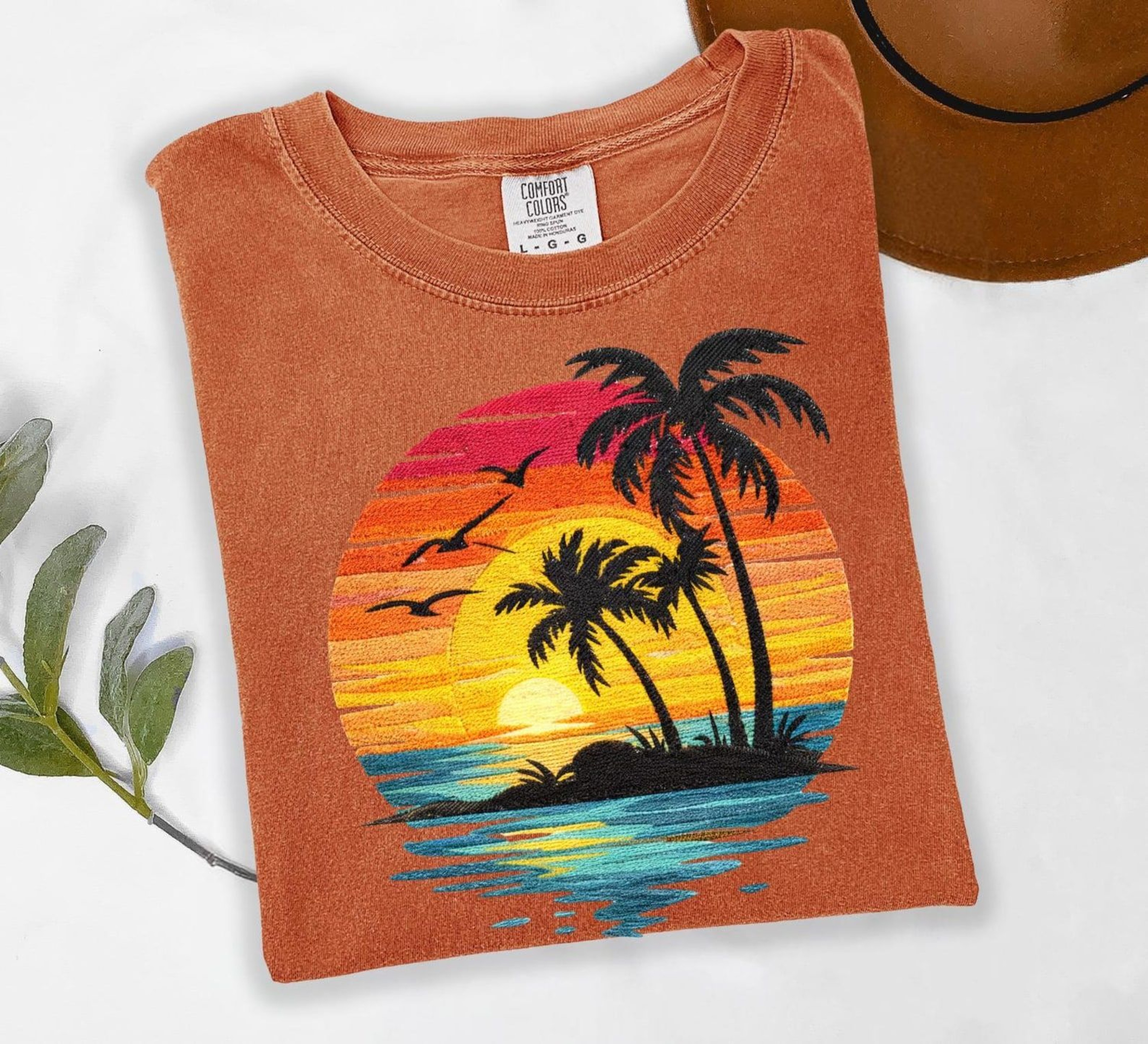 Comfort Colors Sunset Beach Shirt  Tropical Palm Tree Ocean Sunset Coastal Aesthetic Tee 3