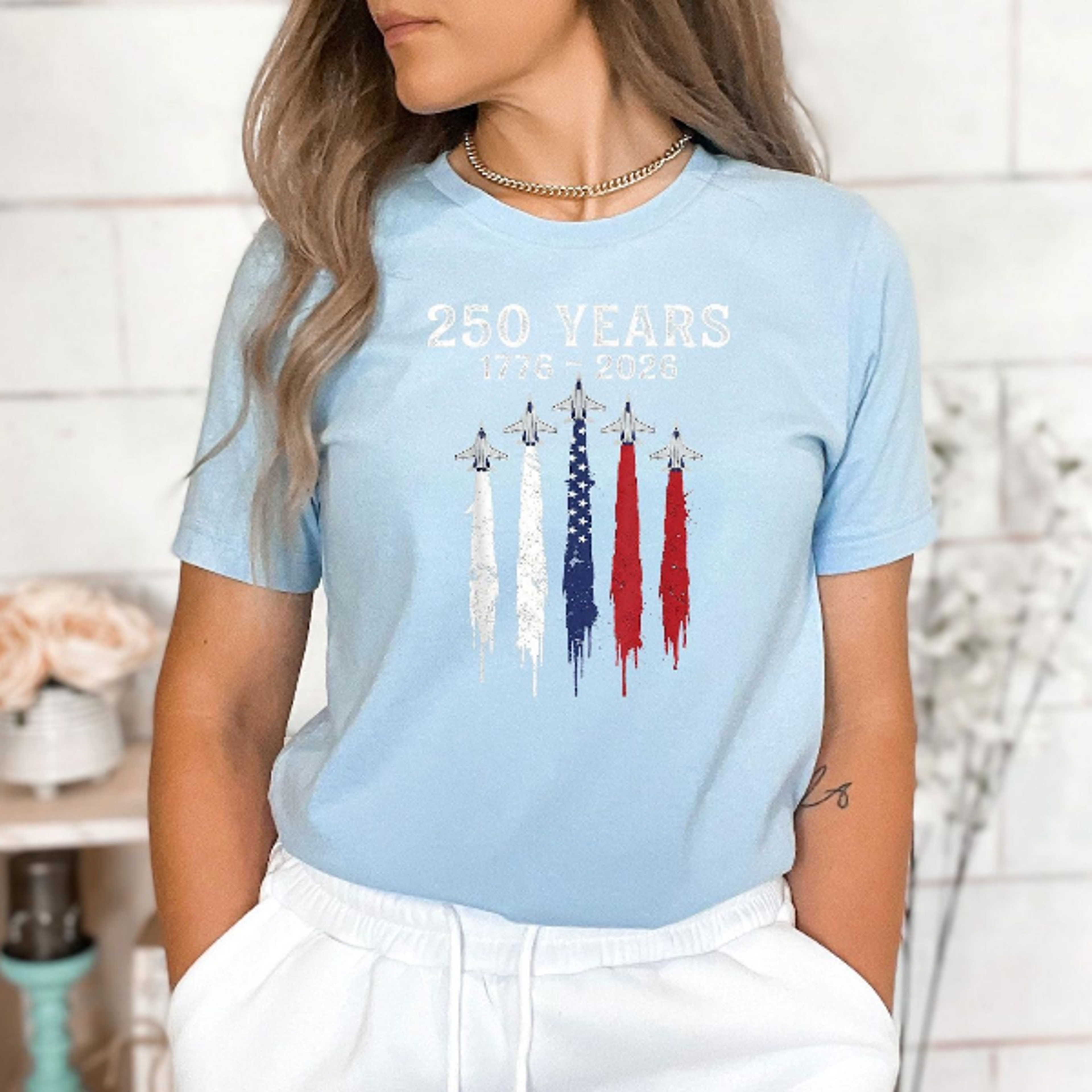 USA 250 Years Shirt  Patriotic Jet Fighter 17762026 America 250th Anniversary Graphic Tee 3