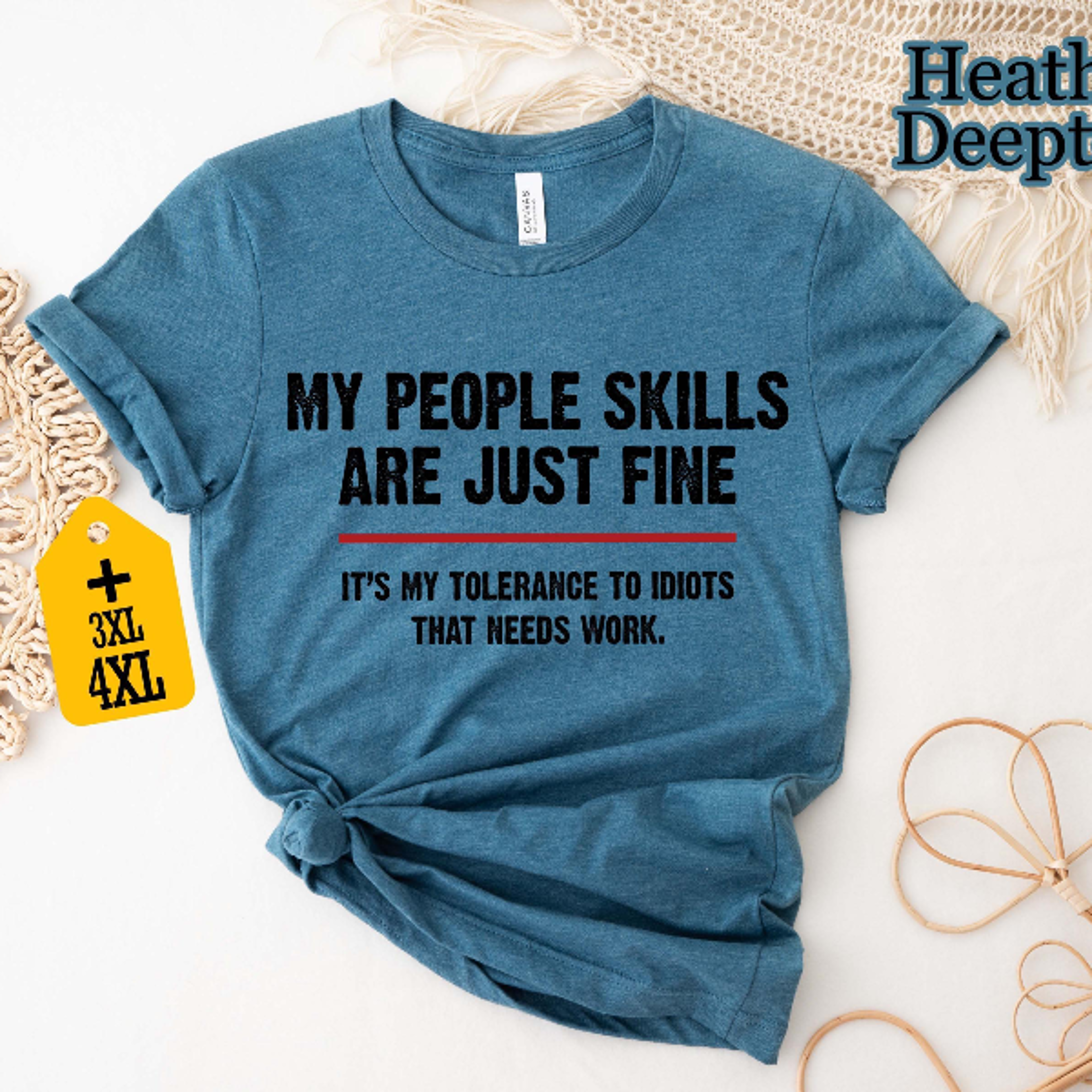 My People Skills Are Fine Shirt  Funny Sarcastic Tolerance To Idiots Quote Tee 4