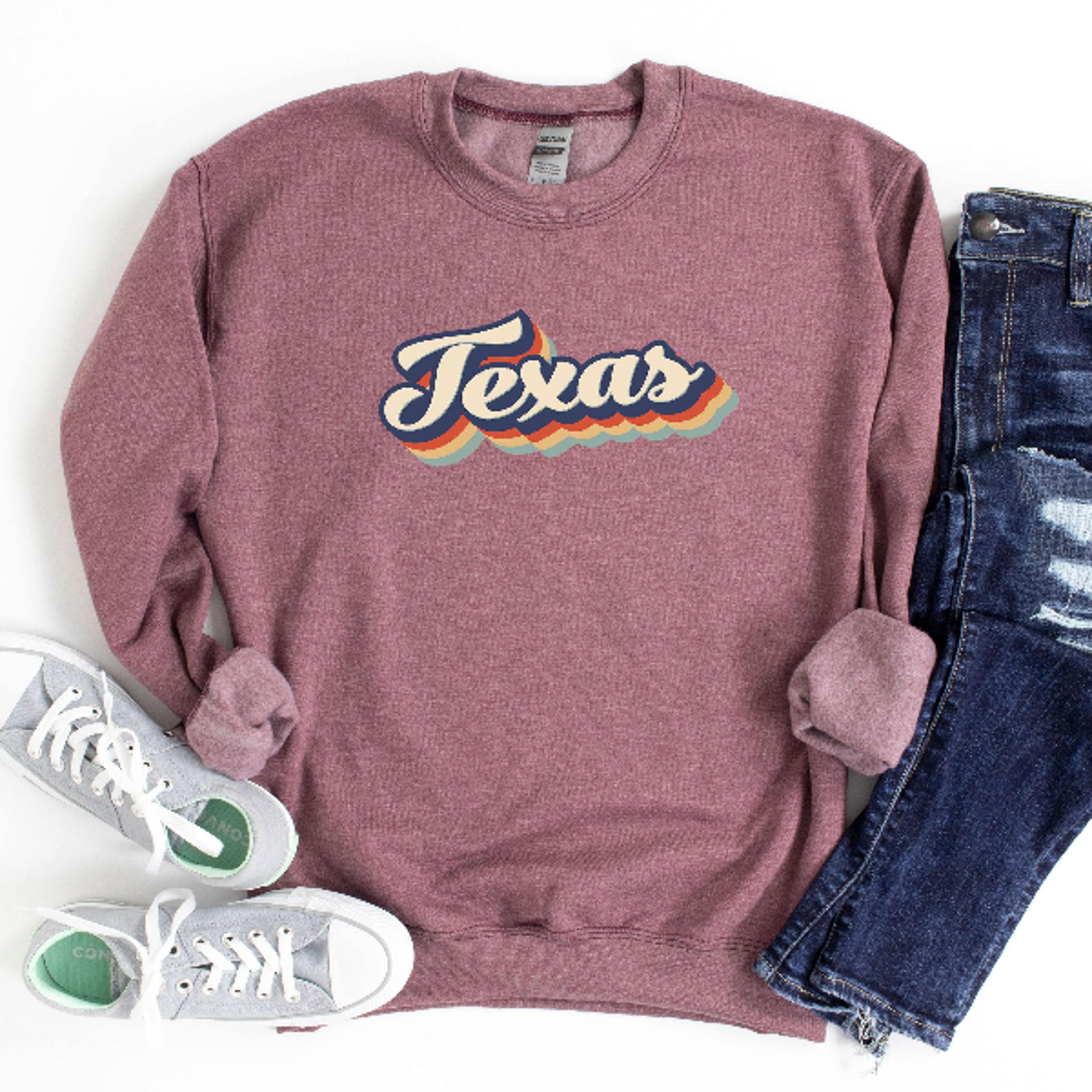Retro Texas Sweatshirt  Vintage Texas State Crewneck Pullover Unisex Texas Gift Sweater 2