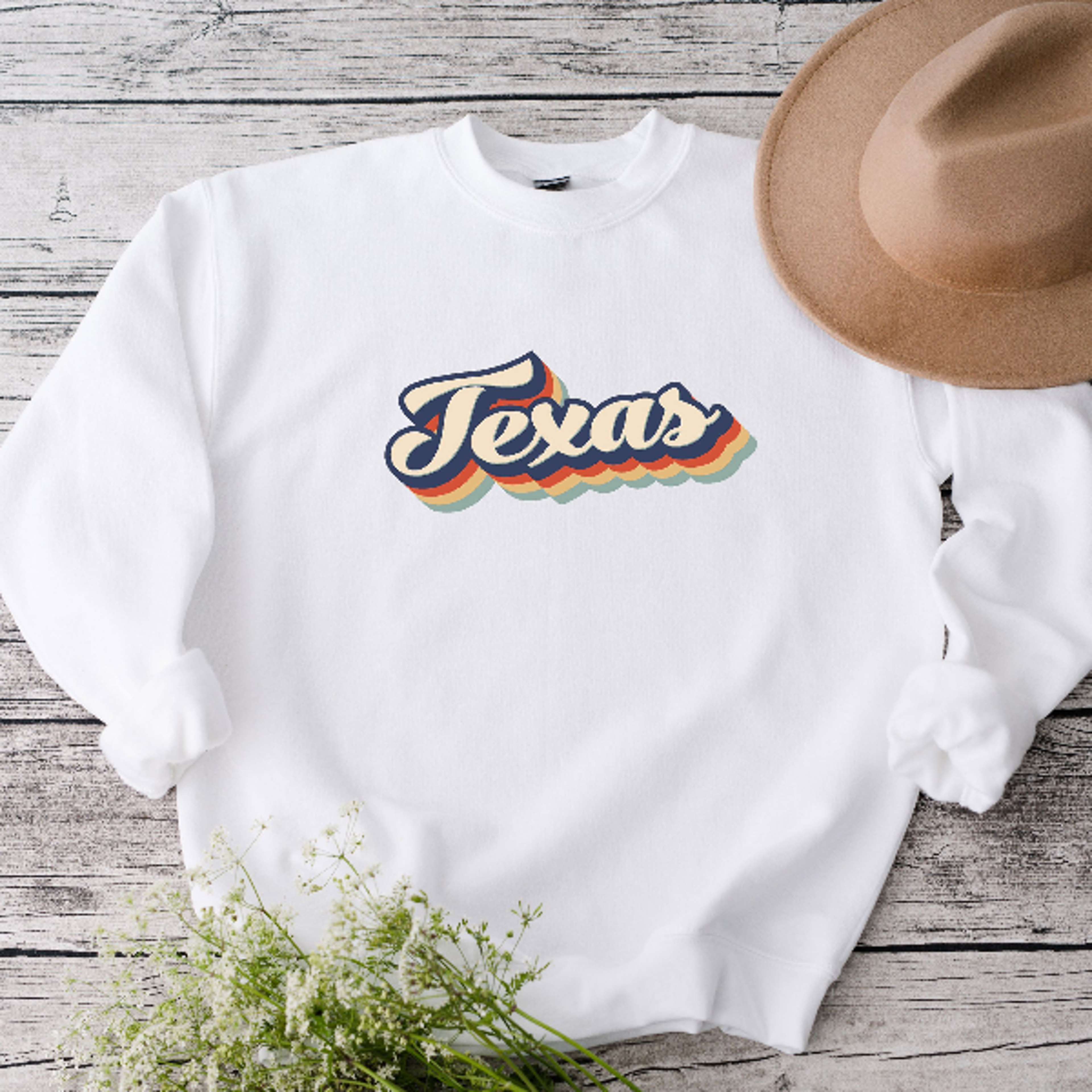 Retro Texas Sweatshirt  Vintage Texas State Crewneck Pullover Unisex Texas Gift Sweater 3