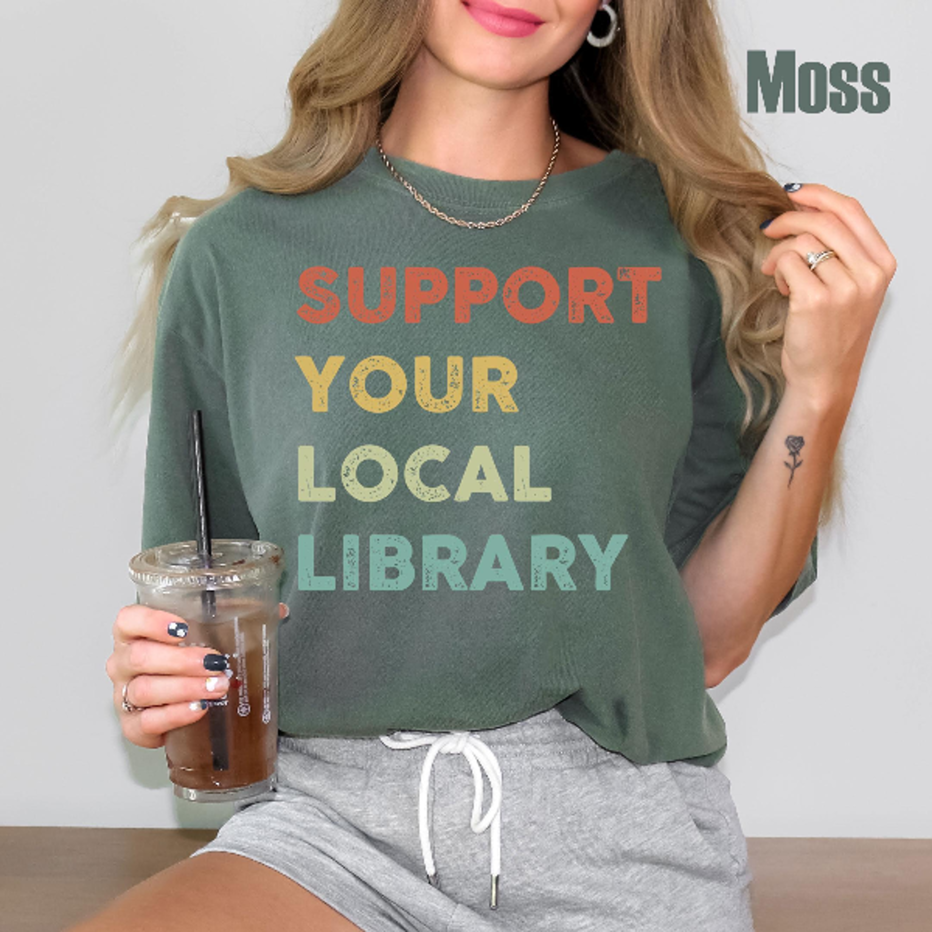Comfort Colors Book Lover Tee  Support Your Local Library Shirt Reading Lover  Librarian Gift Tee 3