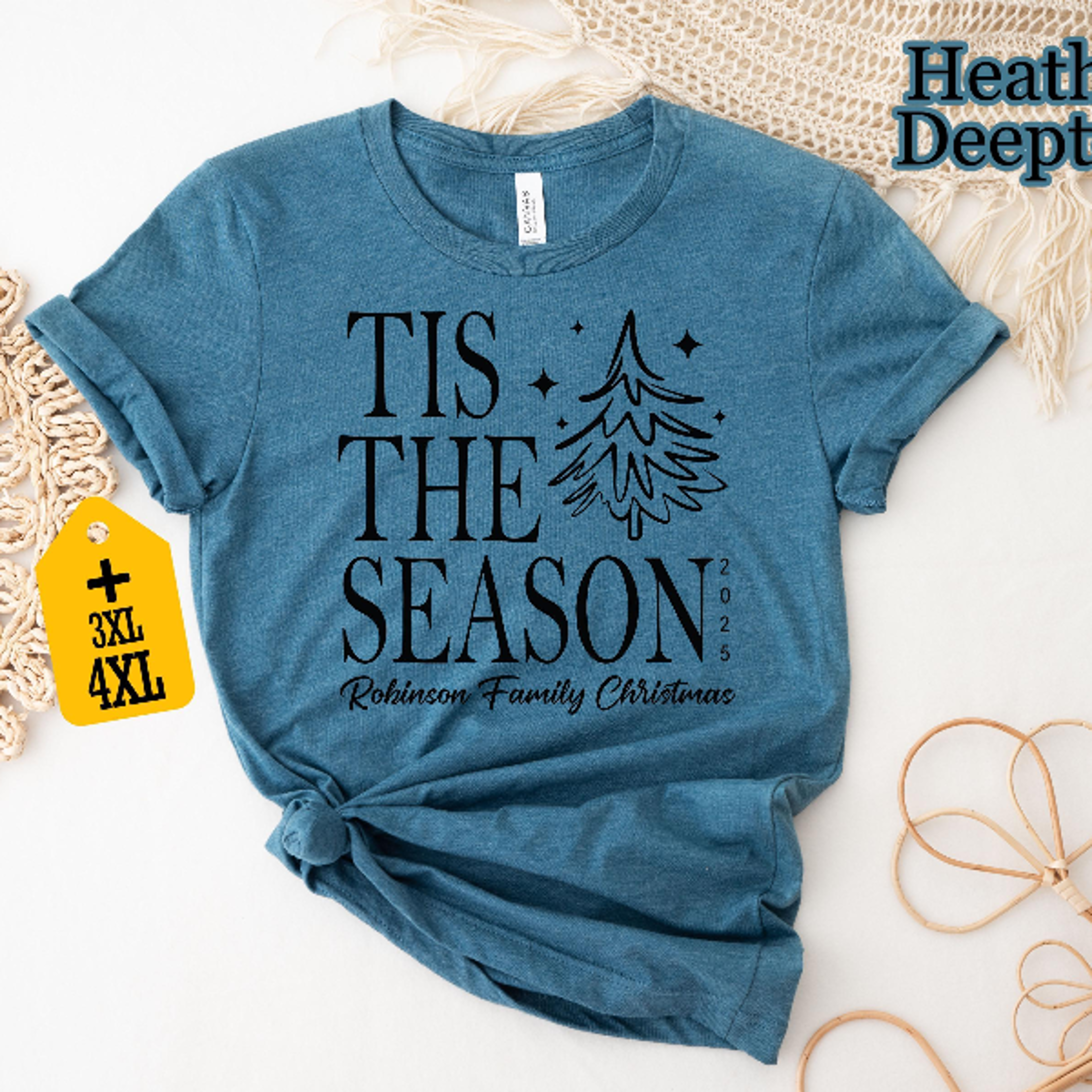 Tis The Season Christmas Shirt Personalized Family Matching Xmas Tree Holiday Tee 4