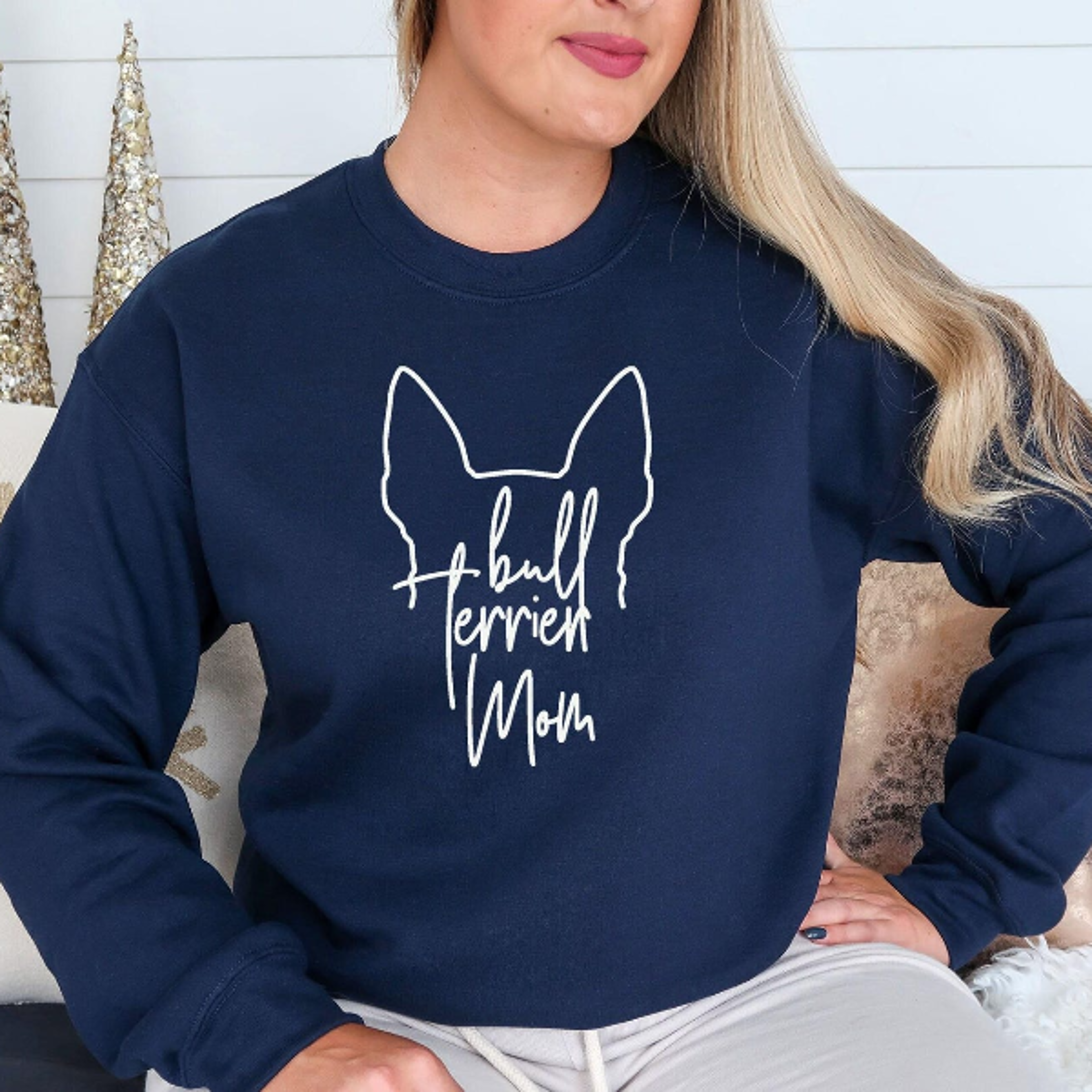 Bull Terrier Mom Sweatshirt  Dog Mom Sweatshirt Gift For Dog Lovers 0