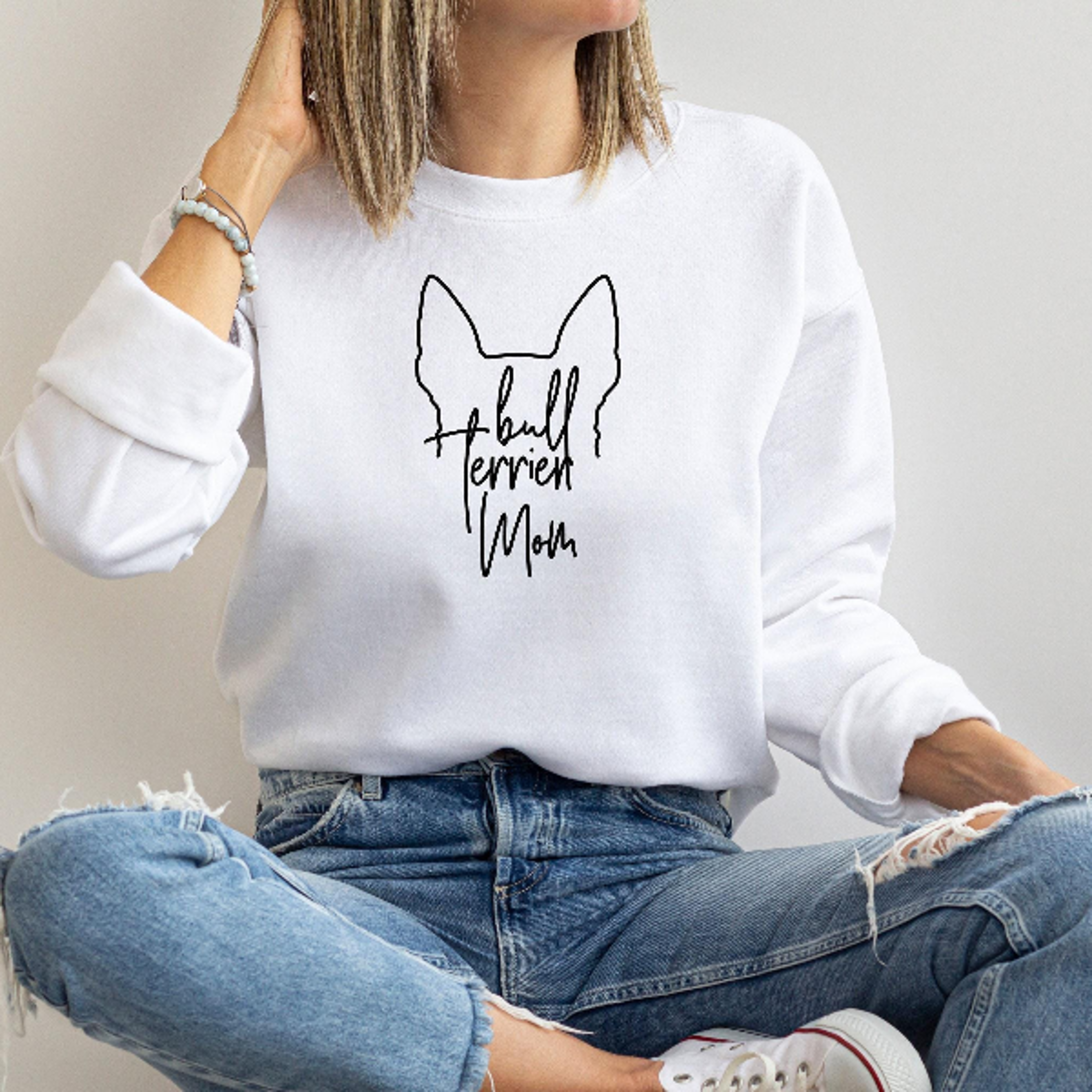 Bull Terrier Mom Sweatshirt  Dog Mom Sweatshirt Gift For Dog Lovers 2