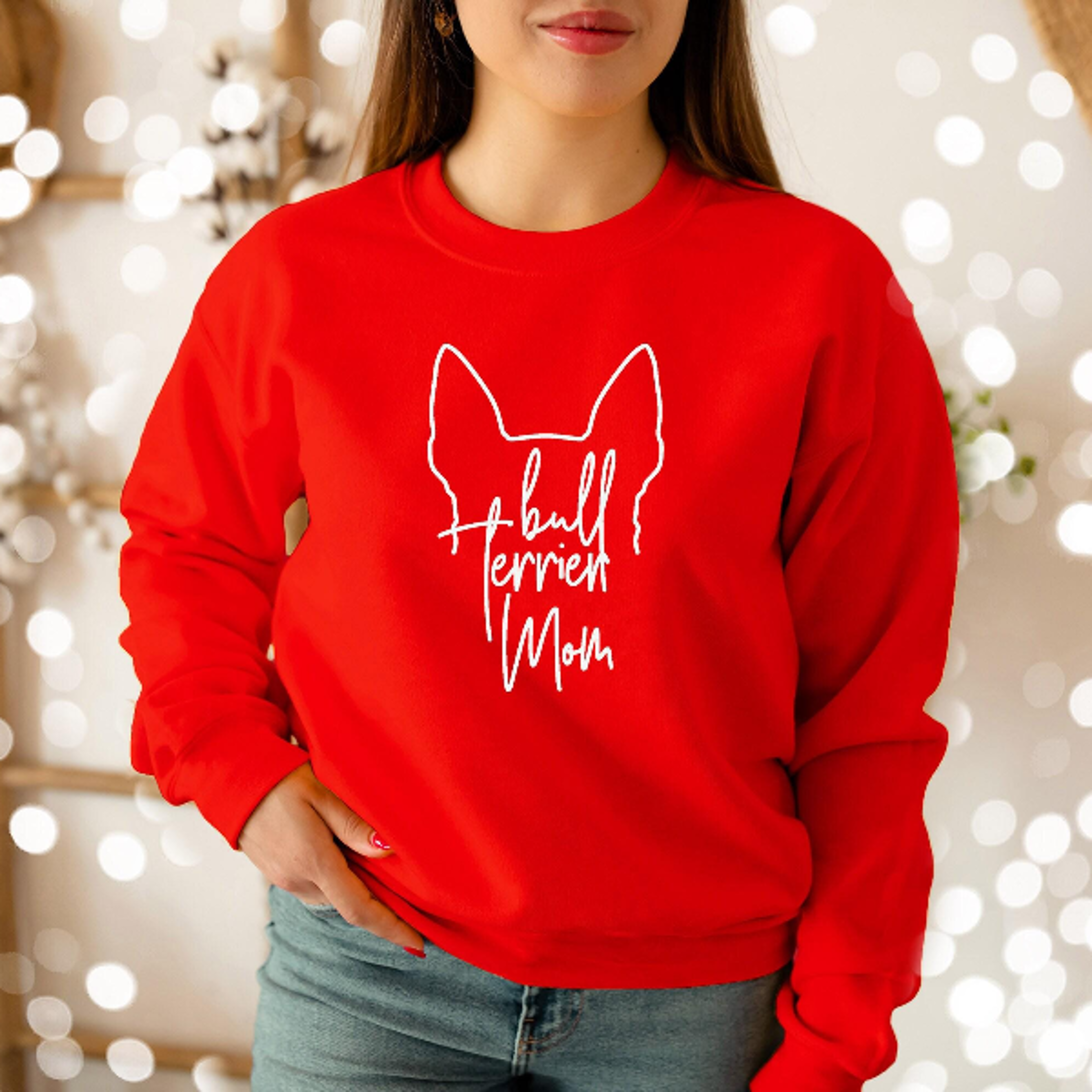 Bull Terrier Mom Sweatshirt  Dog Mom Sweatshirt Gift For Dog Lovers 4