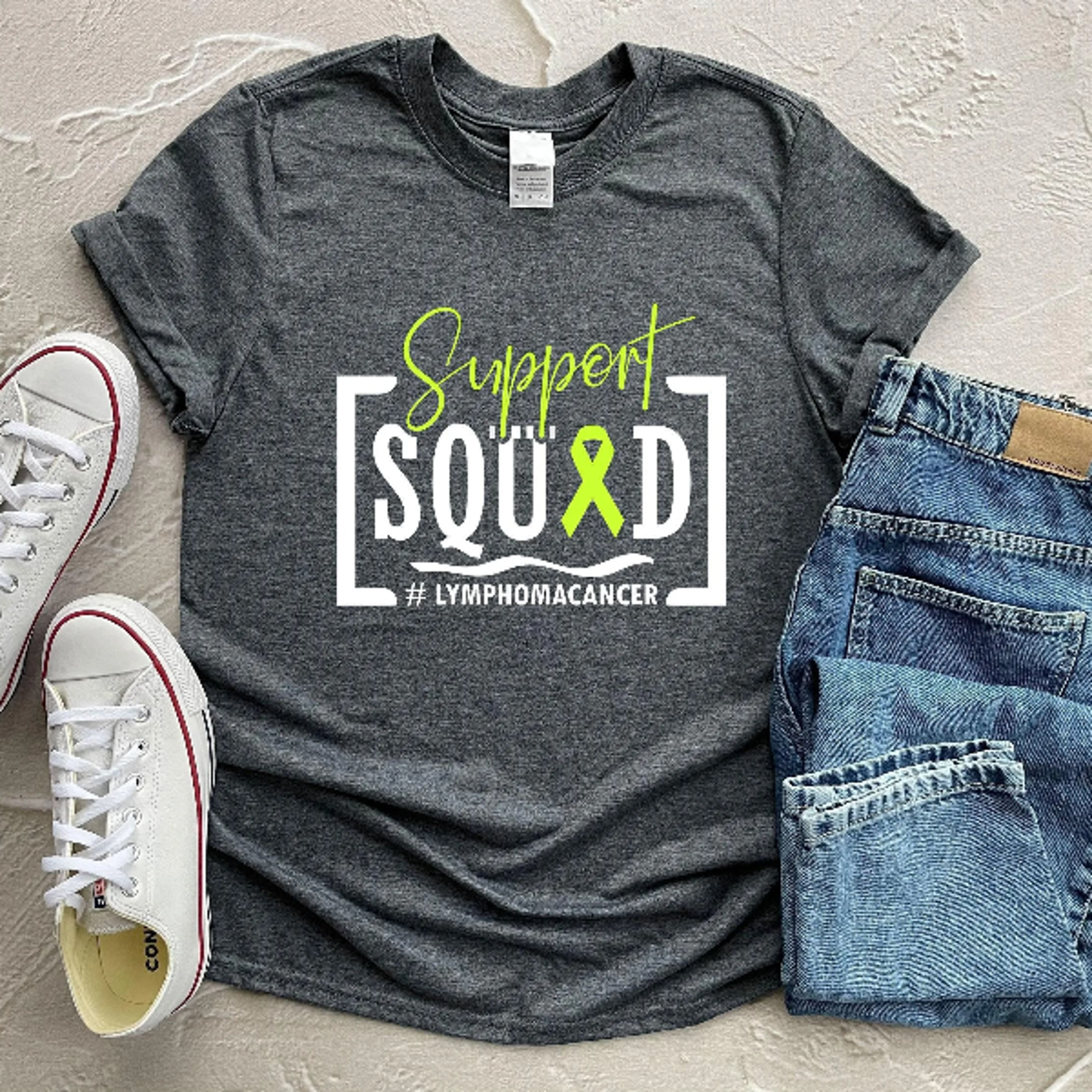 Support Squad Lymphoma Cancer Shirt Team Cancer Shirt Custom Lymphoma Cancer Awareness Shirt 3