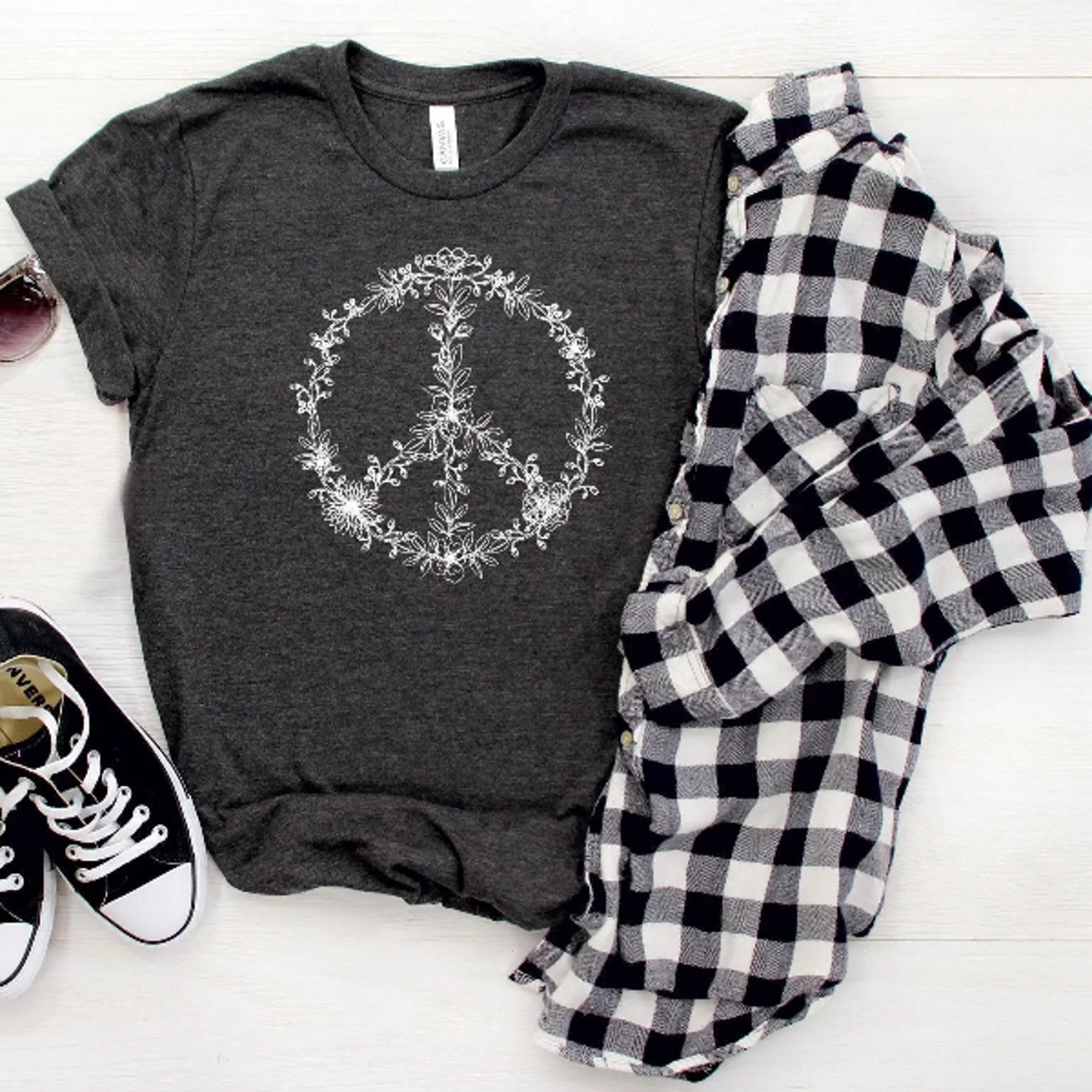 Peace Flower Shirt Peace Tshirt Peace Shirt Peace Sign Shirt Hippie Shirt  Peace Symbol Peace Gifts
