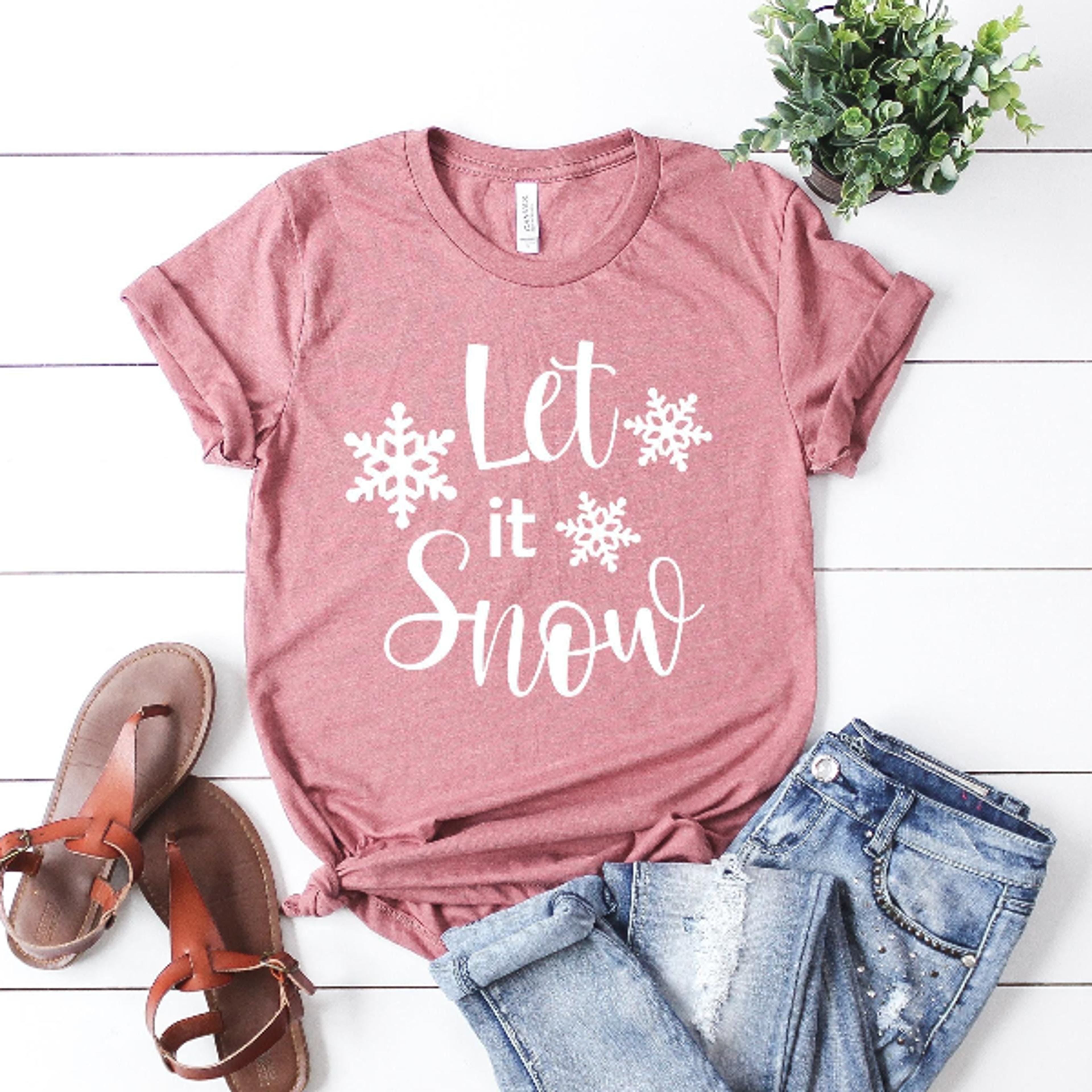 Let It Snow Christmas Sweatshirt  Holiday Gift Winter Crewneck Cozy Festive Snow Graphic Pullover 0
