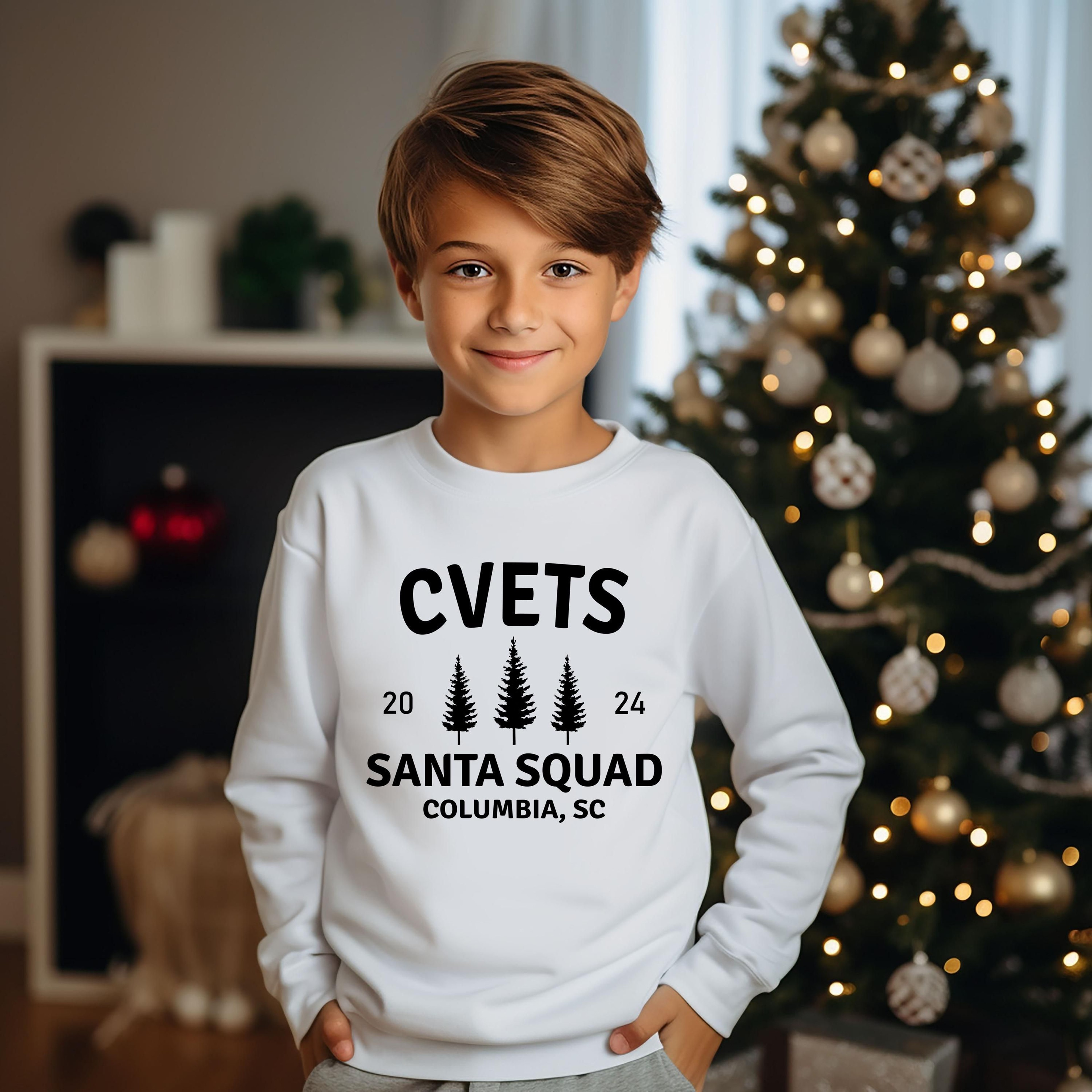 Custom Santa Squad Christmas Hoodie  Matching Family Holiday Sweatshirt Personalized Christmas Crew 2