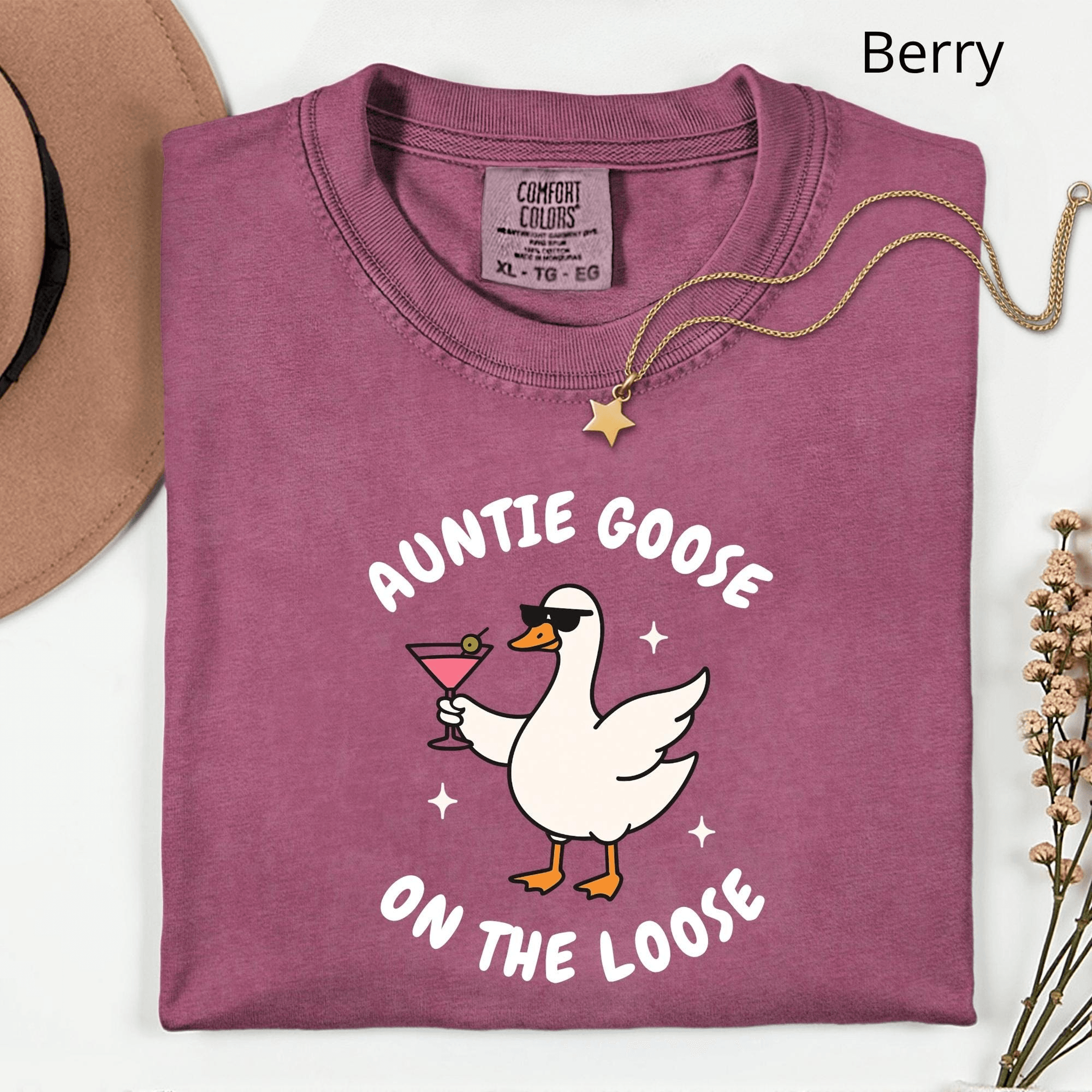 Auntie Goose On The Loose Shirt Funny Goose Aunt Silly Goose Tee Baby Reveal Gift 2