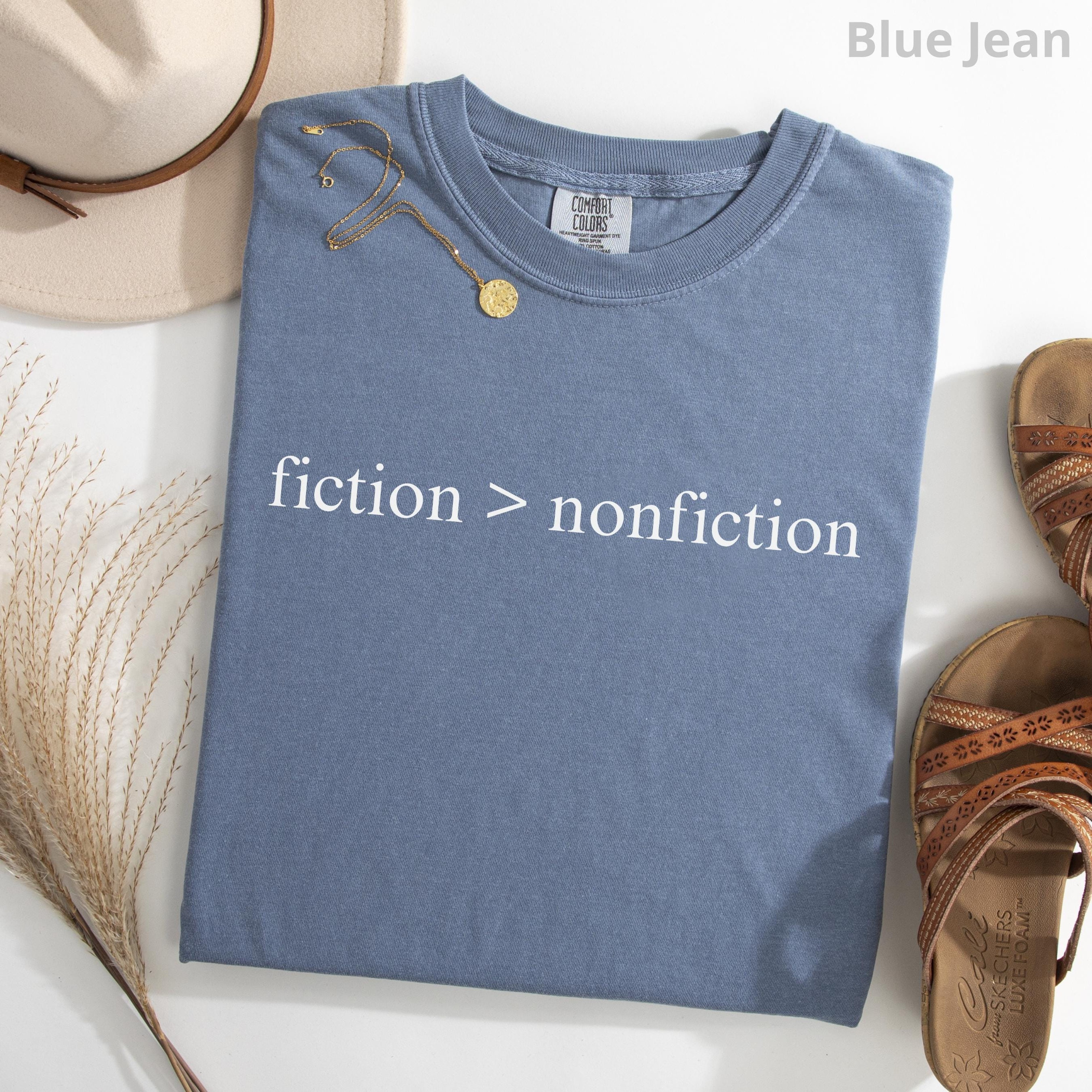 Fiction Lover TShirt 100 Cotton Unisex Book Lover Tee Book Club Shirt 3