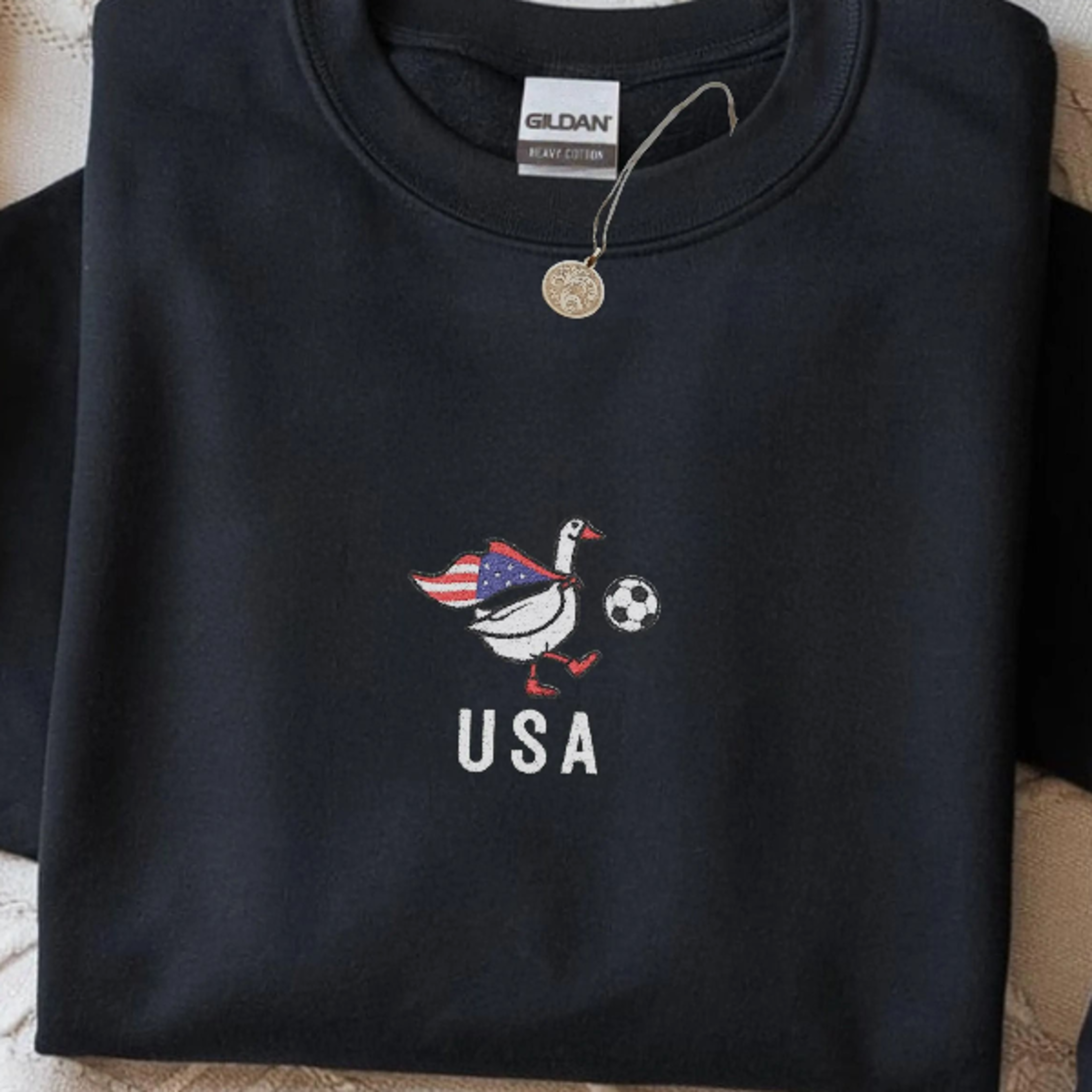 USA Soccer Shirt  Team USA Soccer Goose Embroidered Patriotic Sweatshirt 0