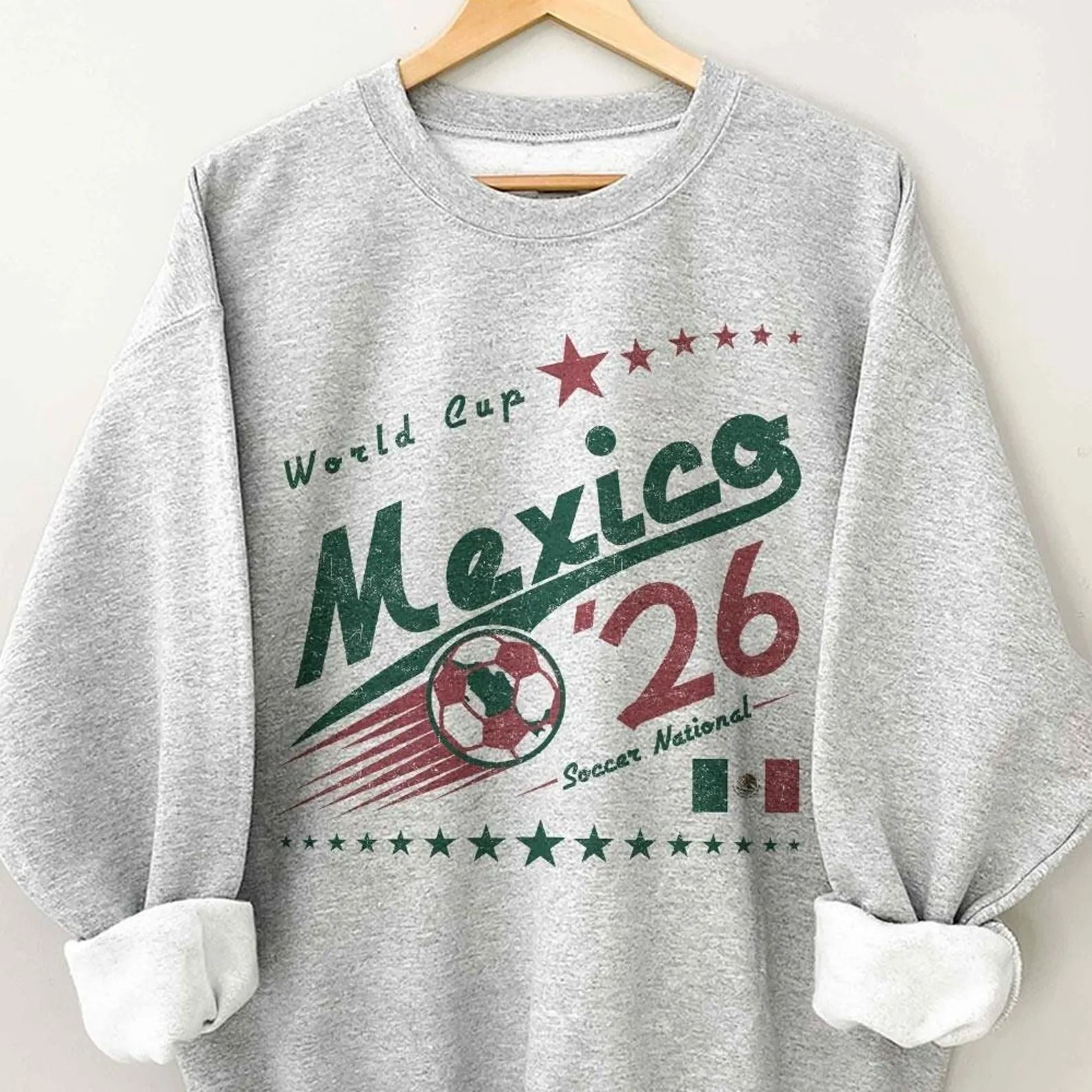 Retro Mexico Soccer World Shirt  Vintage 90s Soccer Team Graphic Tee 1