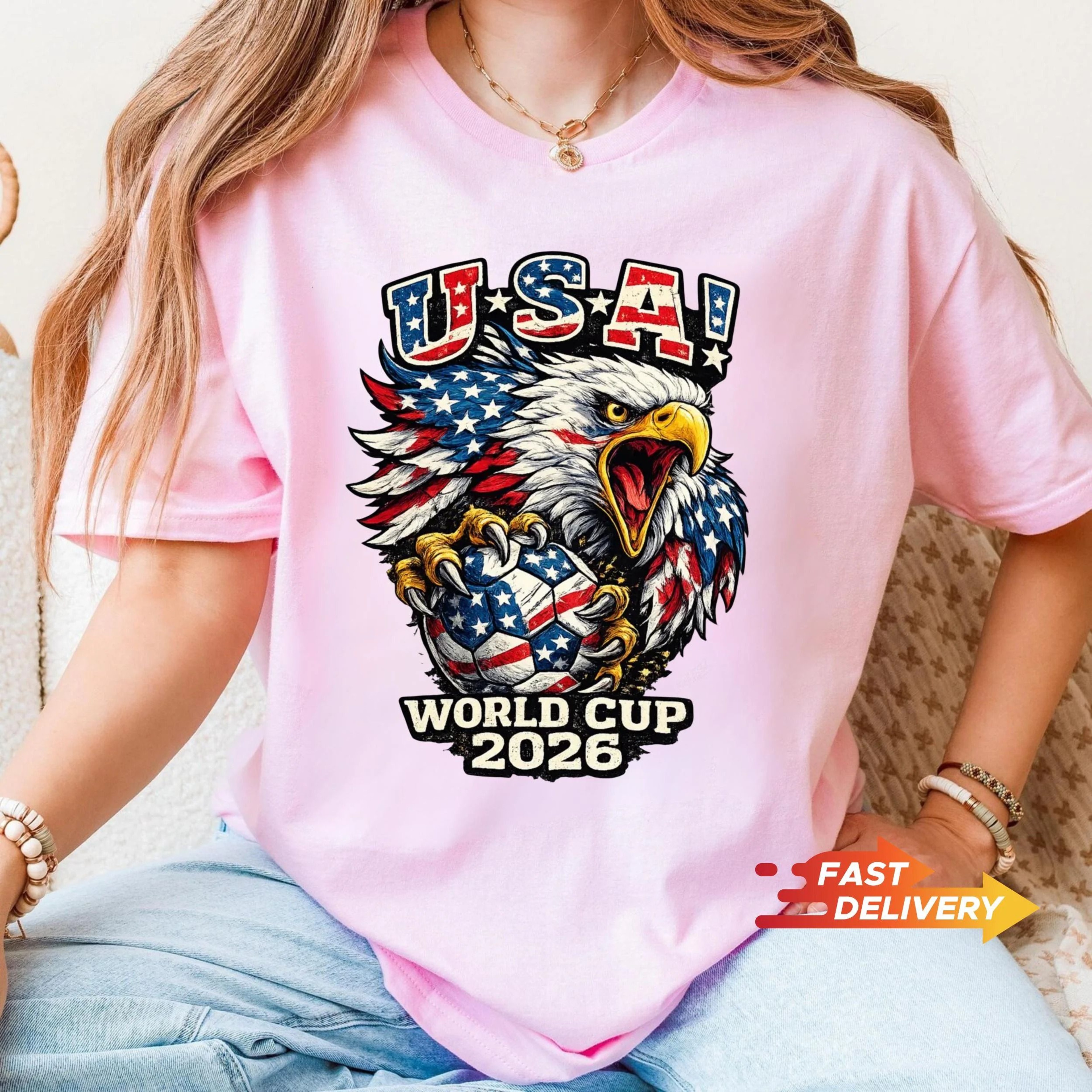 USA Soccer World Cup 2026 Eagle Shirt  Patriotic American Soccer Fan Tee 1