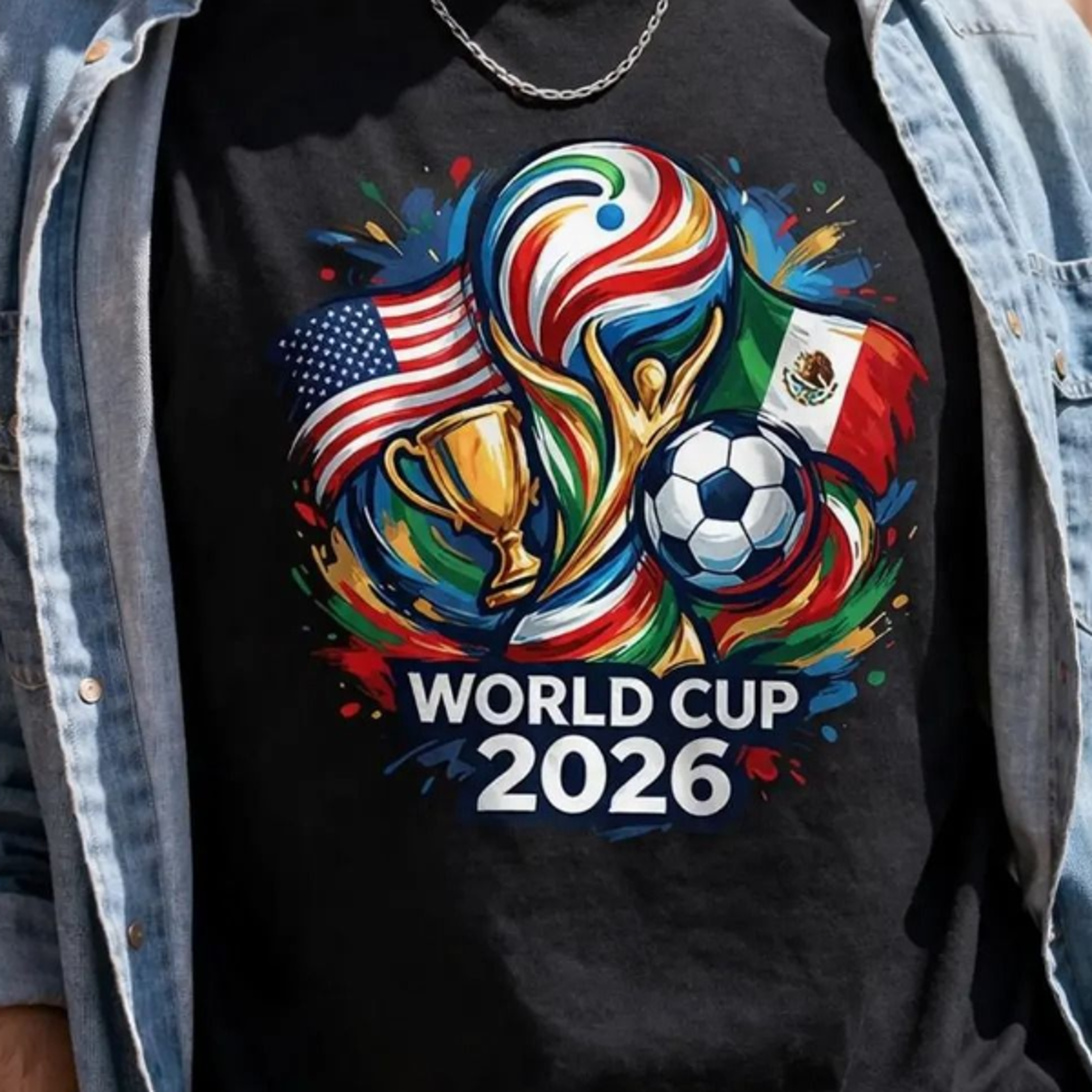 Soccer World Cup 2026 Trophy Graphic Shirt  Football Fan Tee 0