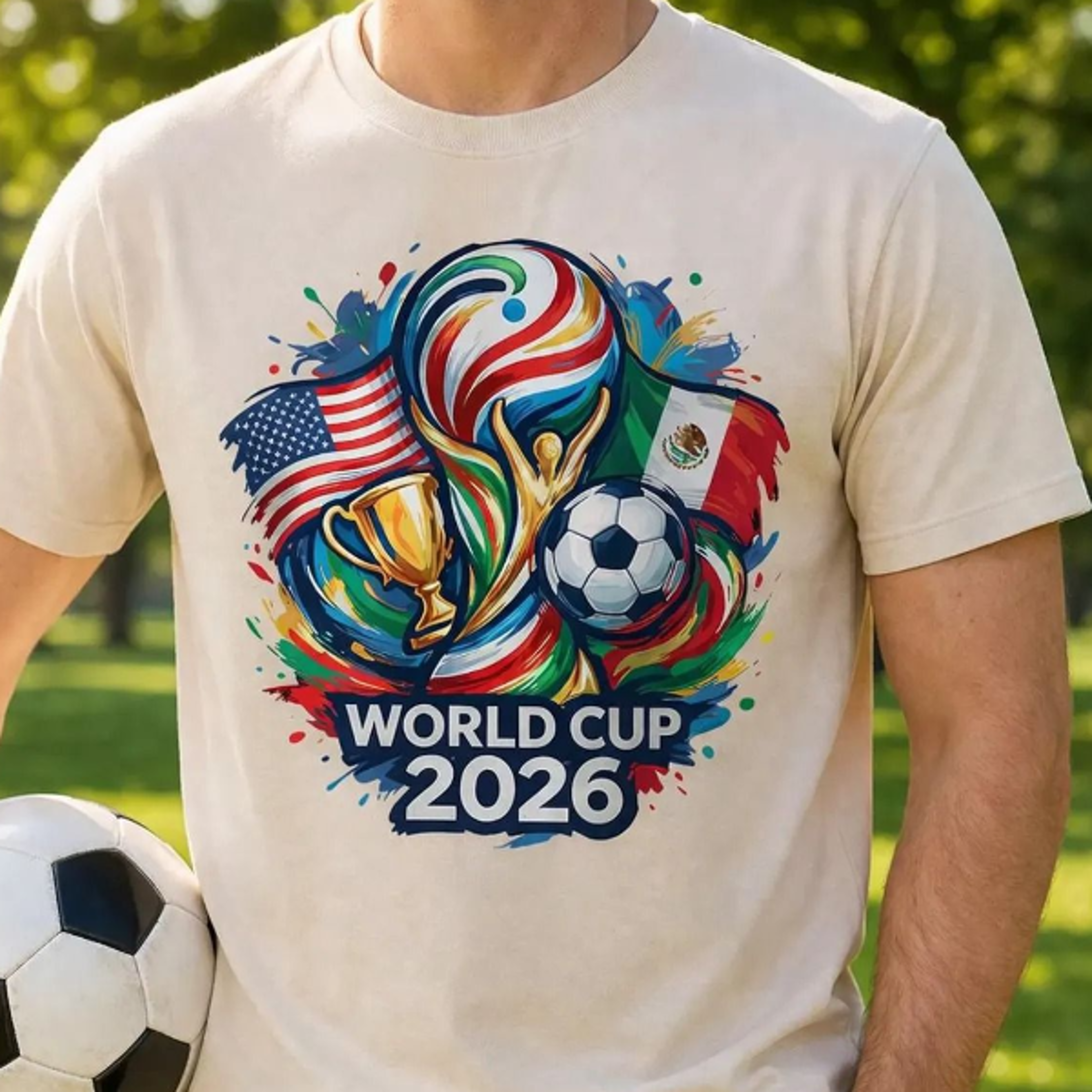 Soccer World Cup 2026 Trophy Graphic Shirt  Football Fan Tee 1