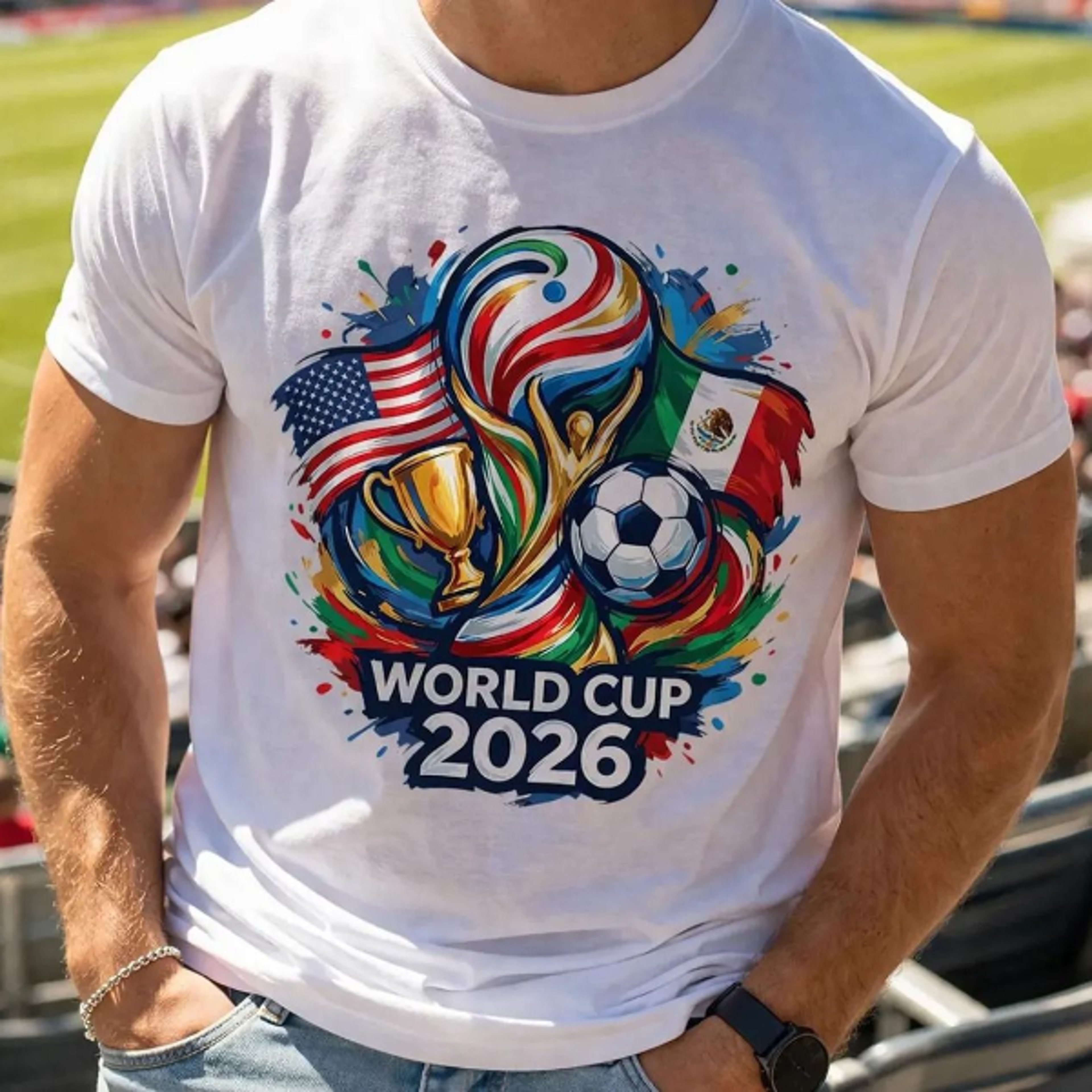 Soccer World Cup 2026 Trophy Graphic Shirt  Football Fan Tee 3