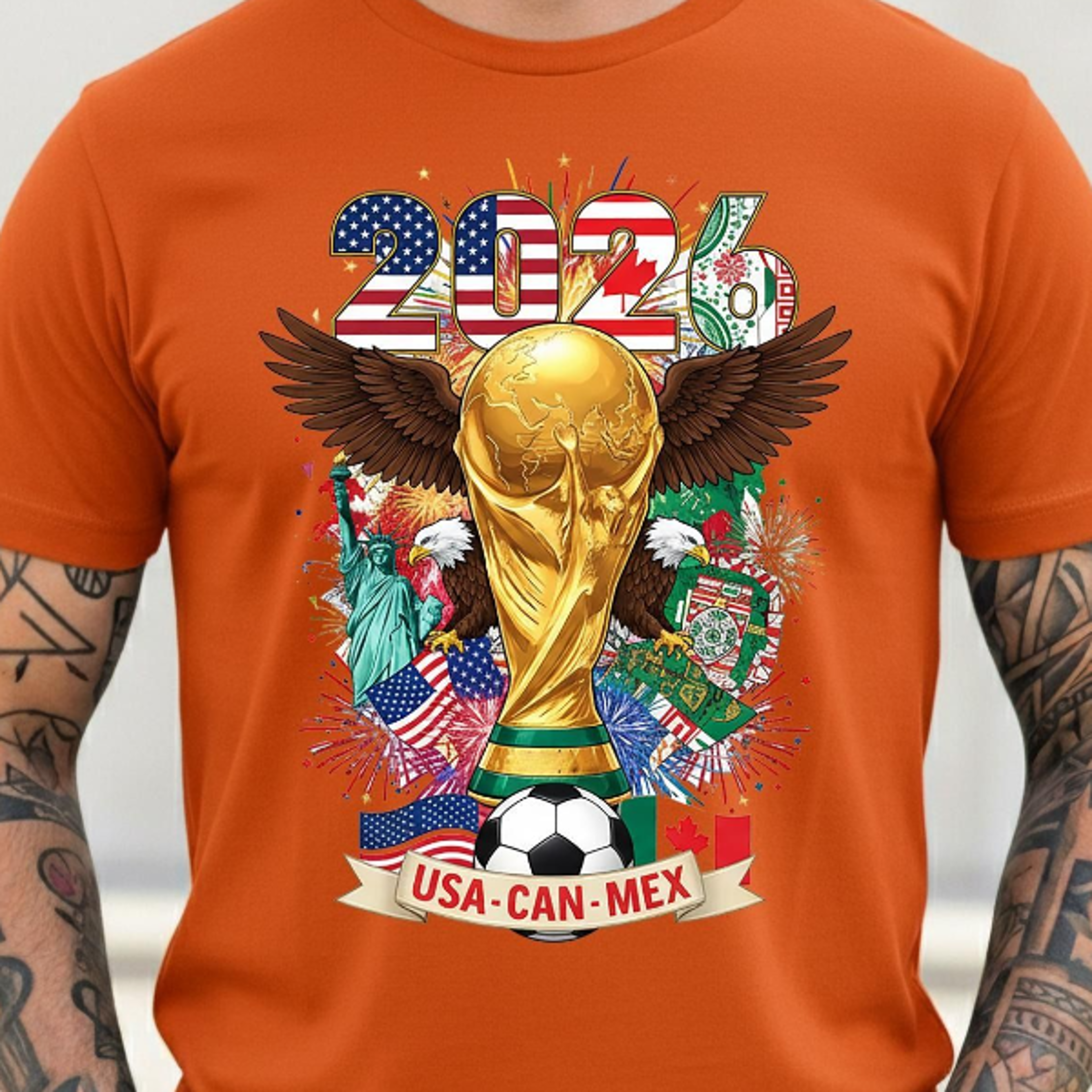 USA Canada Mexico Tee  International Football 2026 Fan Shirt  Soccer Championship Sport Fan Tee 5
