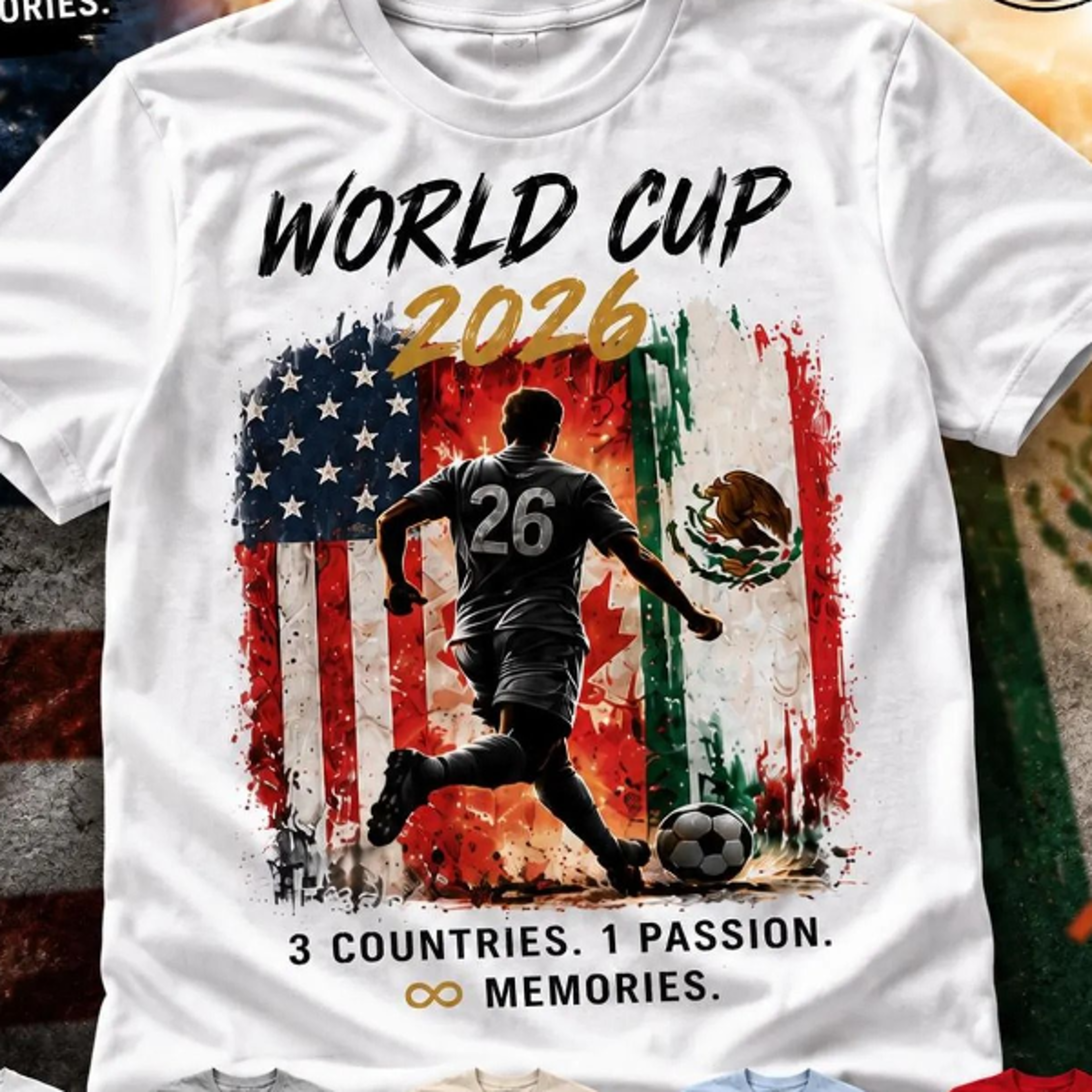 World Cup 2026 Soccer Fan Tee  USA Mexico Canada TShirt  Football Fan Apparel 1