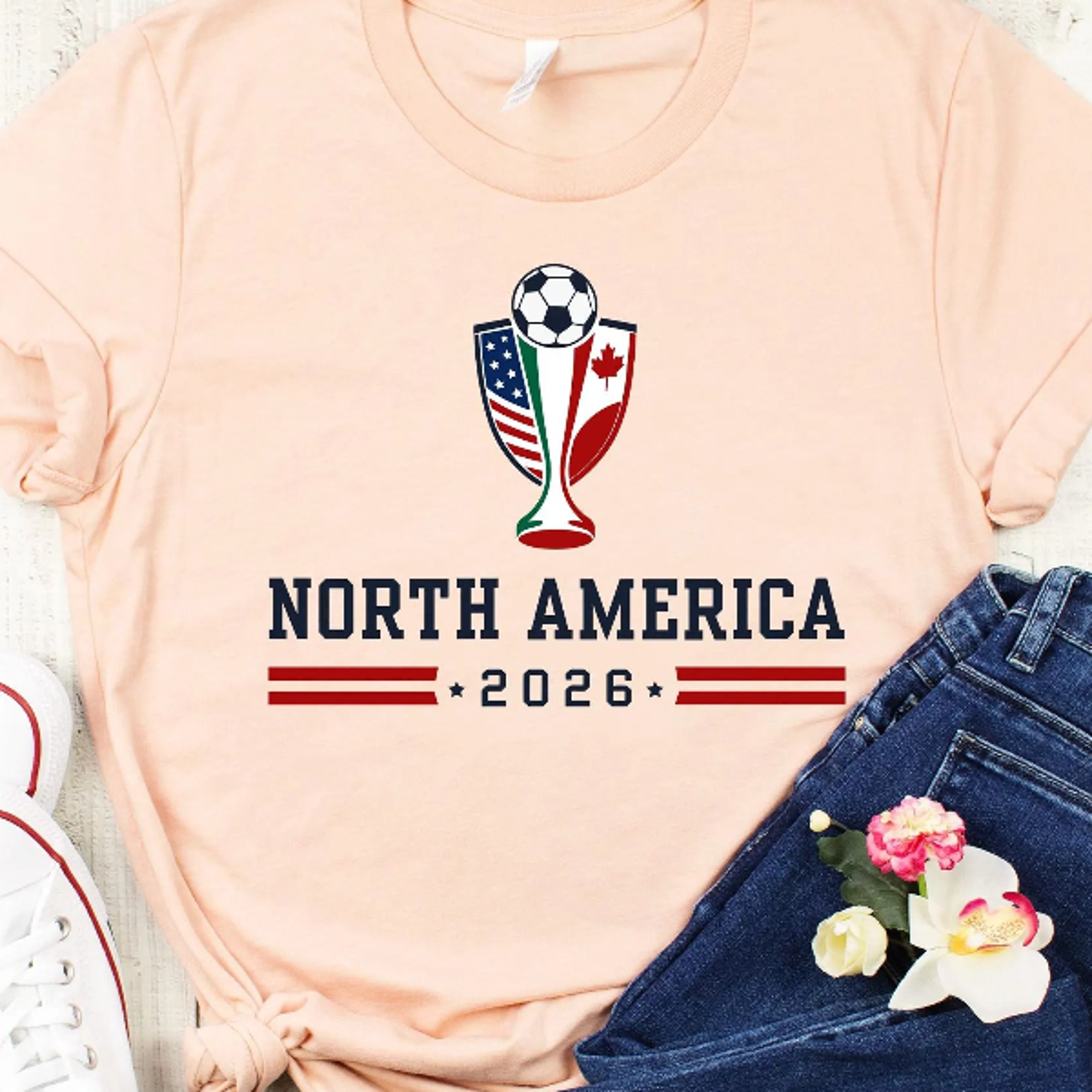 North America World Cup 2026 TShirt  Soccer Fan Shirt  USA Canada Mexico Football Jersey 0