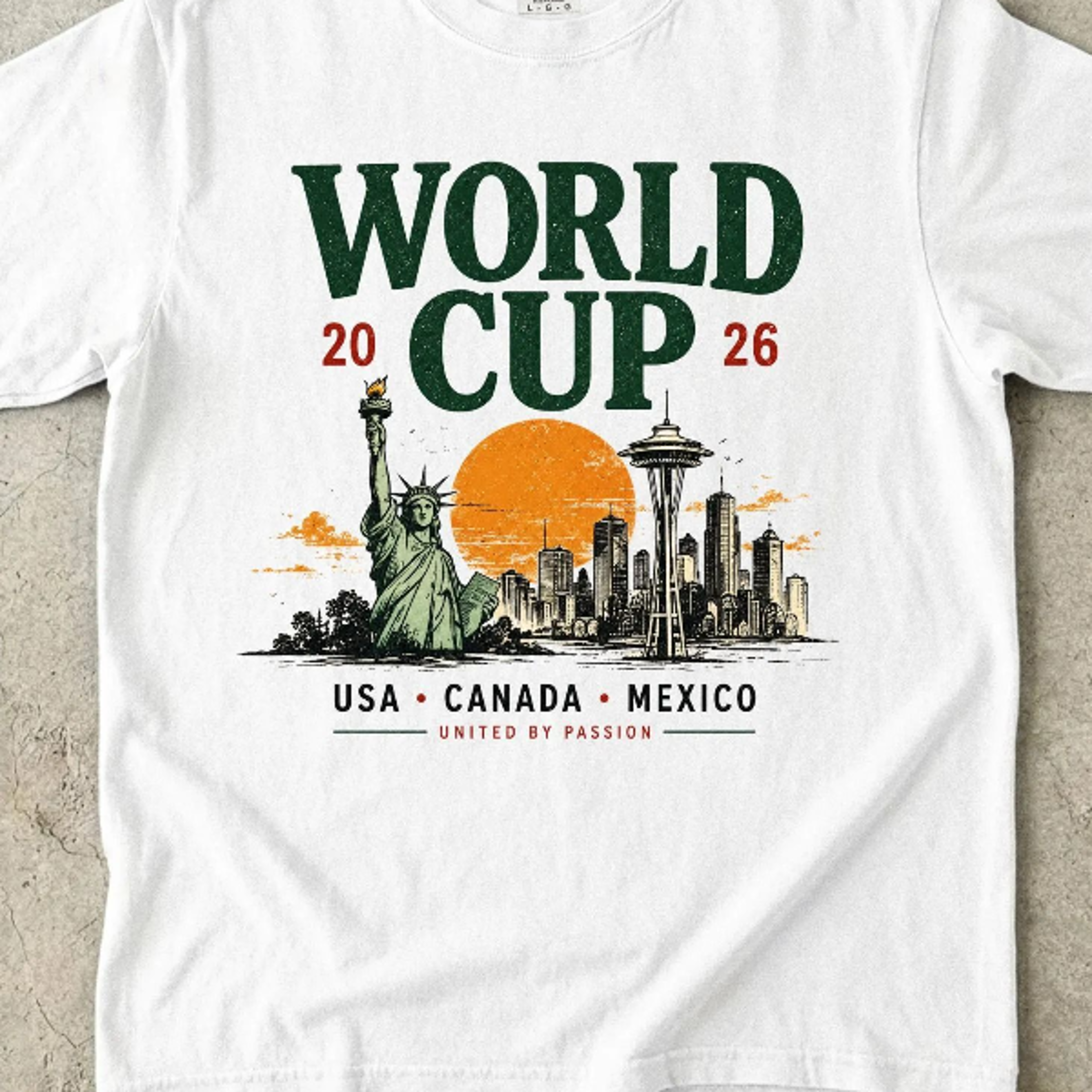 World Cup 2026 Shirt Soccer Tournament Tee Vintage Landmark Graphic Shirt USA Canada Mexico Footbal 