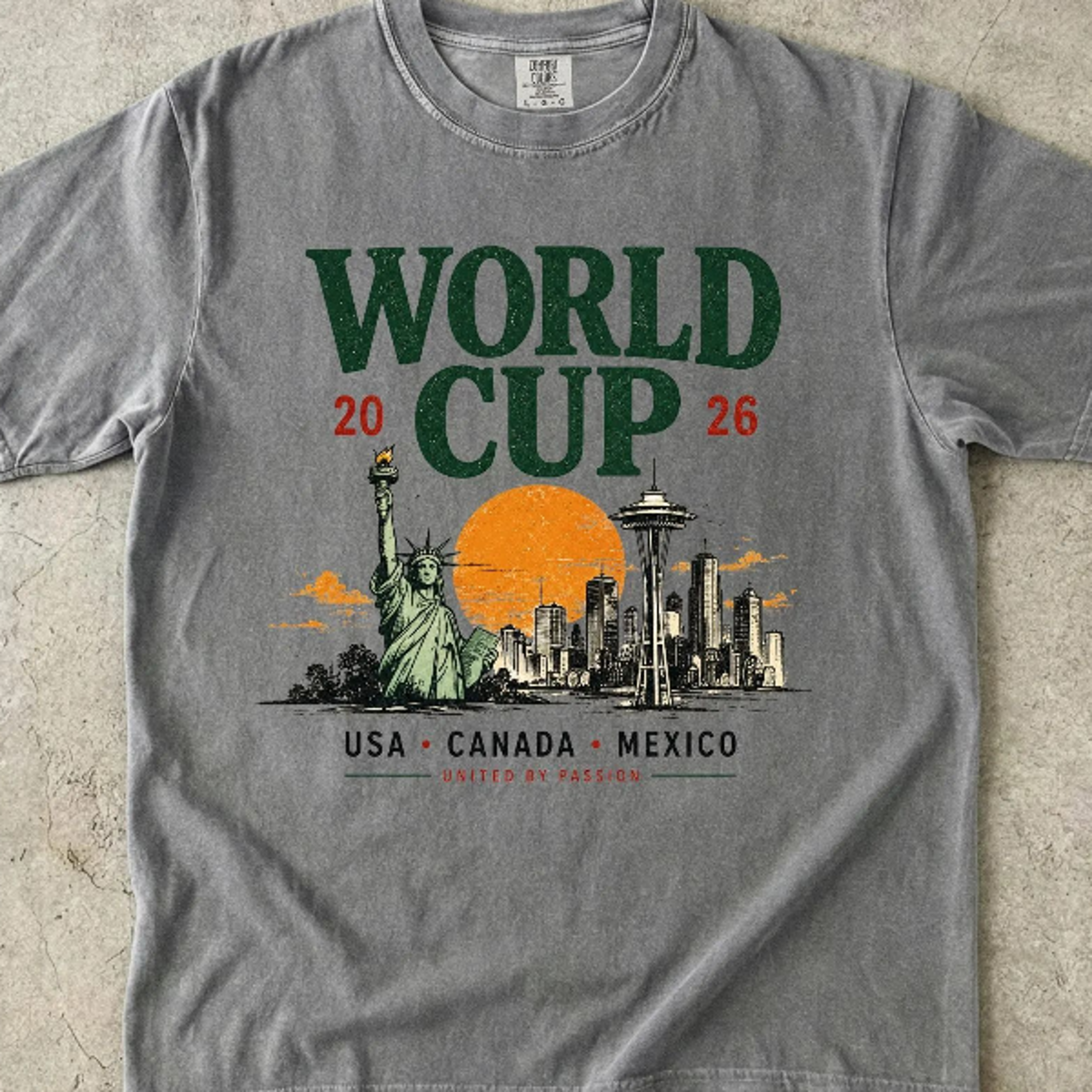 World Cup 2026 Shirt Soccer Tournament Tee Vintage Landmark Graphic Shirt USA Canada Mexico Footbal 