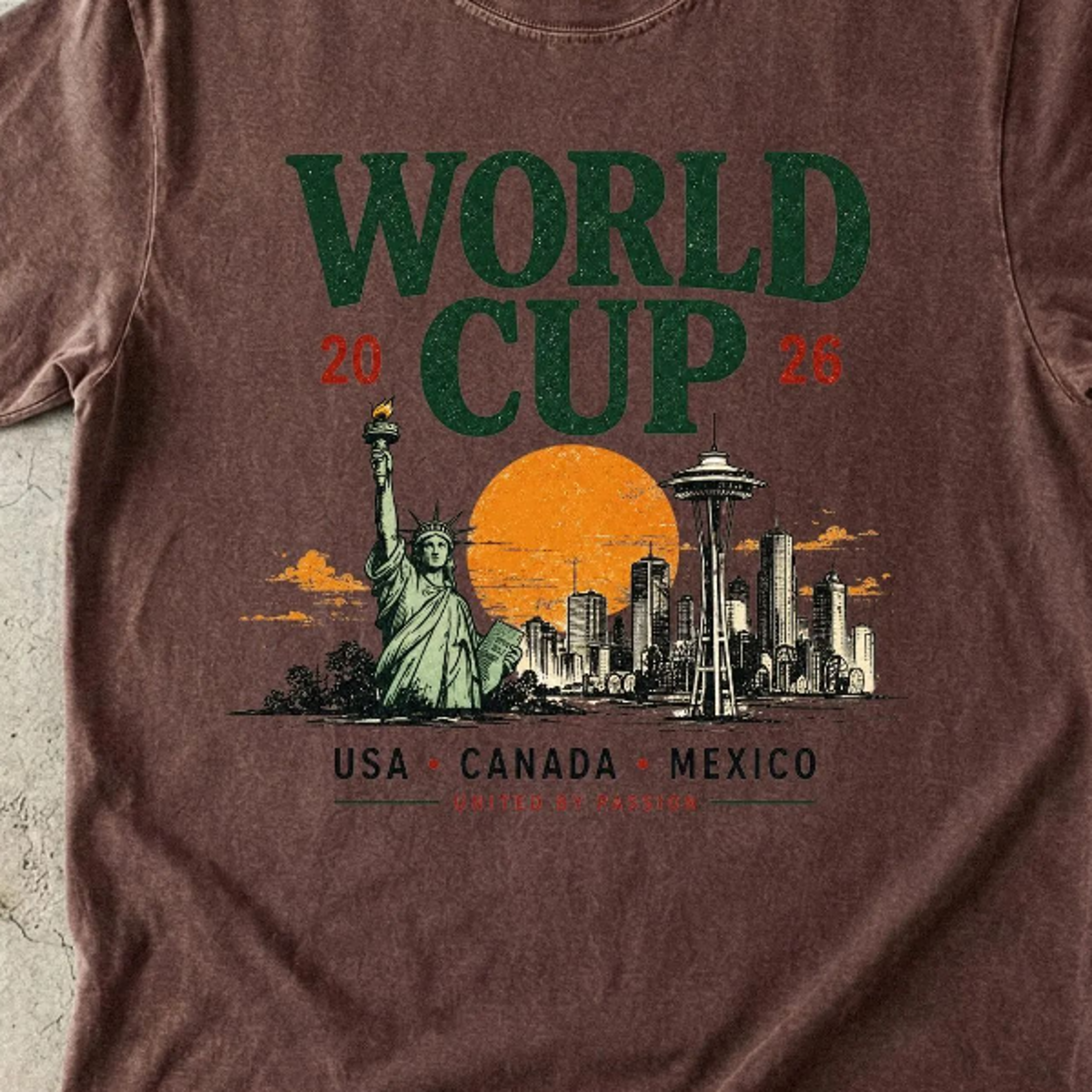 World Cup 2026 Shirt Soccer Tournament Tee Vintage Landmark Graphic Shirt USA Canada Mexico Footbal 